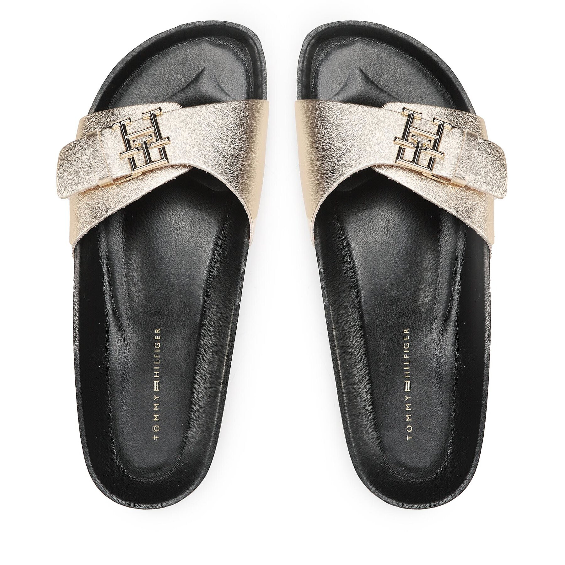 Tommy Hilfiger Șlapi Th Mule Sandal Golden FW0FW07070 Auriu - Pled.ro