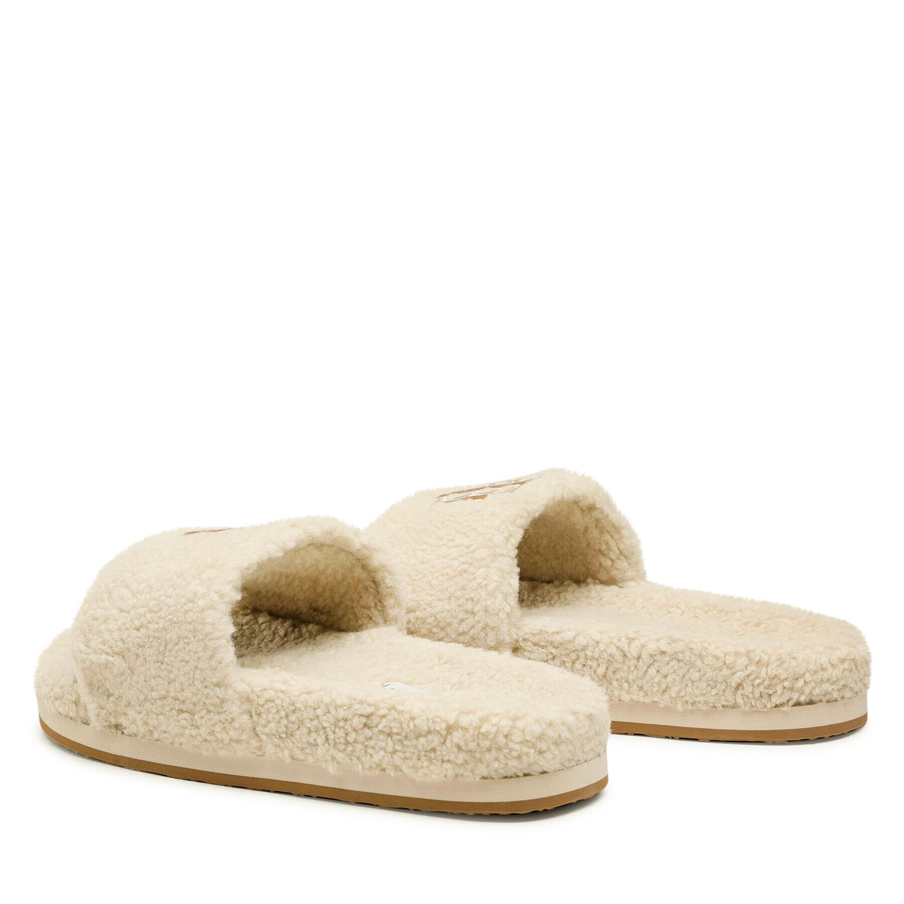 Tommy Hilfiger Șlapi Th Sherpa Fur Slide FW0FW06718 Bej - Pled.ro