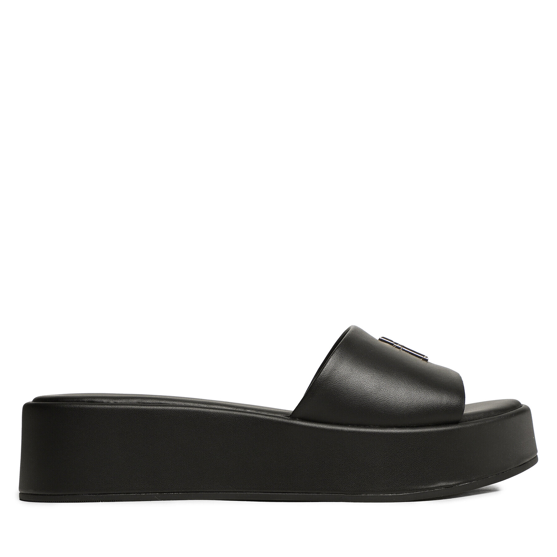 Tommy Hilfiger Șlapi Th Slip On Sandal Flatform FW0FW07243 Negru - Pled.ro