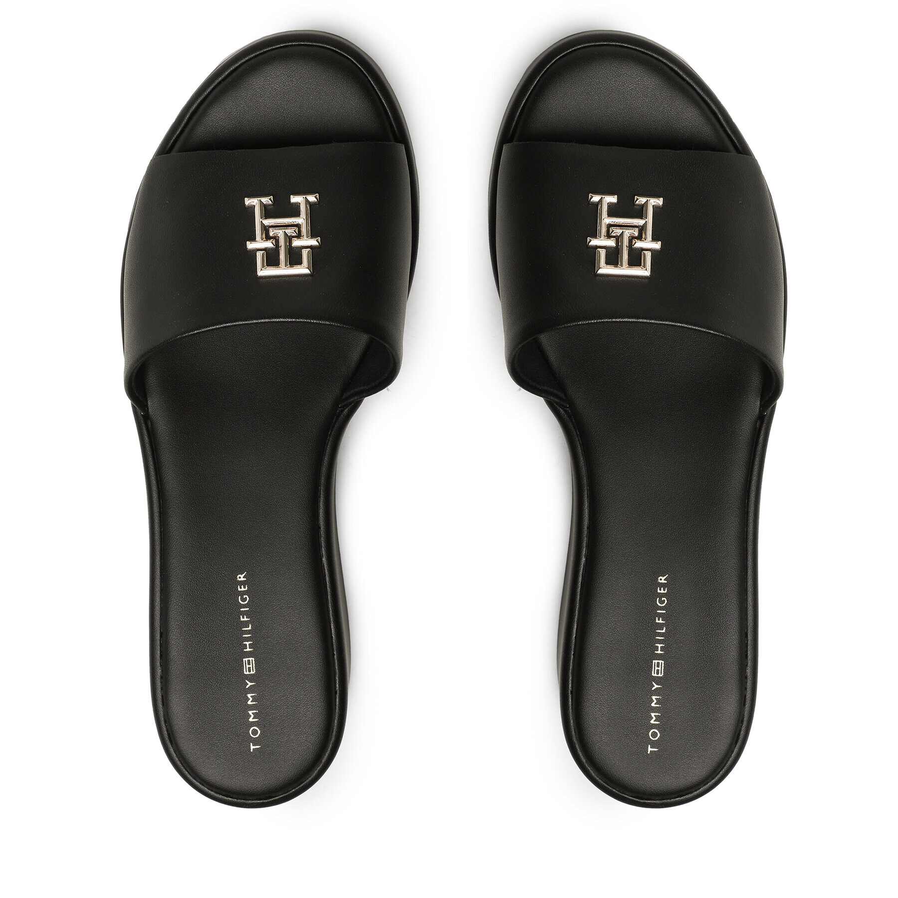 Tommy Hilfiger Șlapi Th Slip On Sandal Flatform FW0FW07243 Negru - Pled.ro