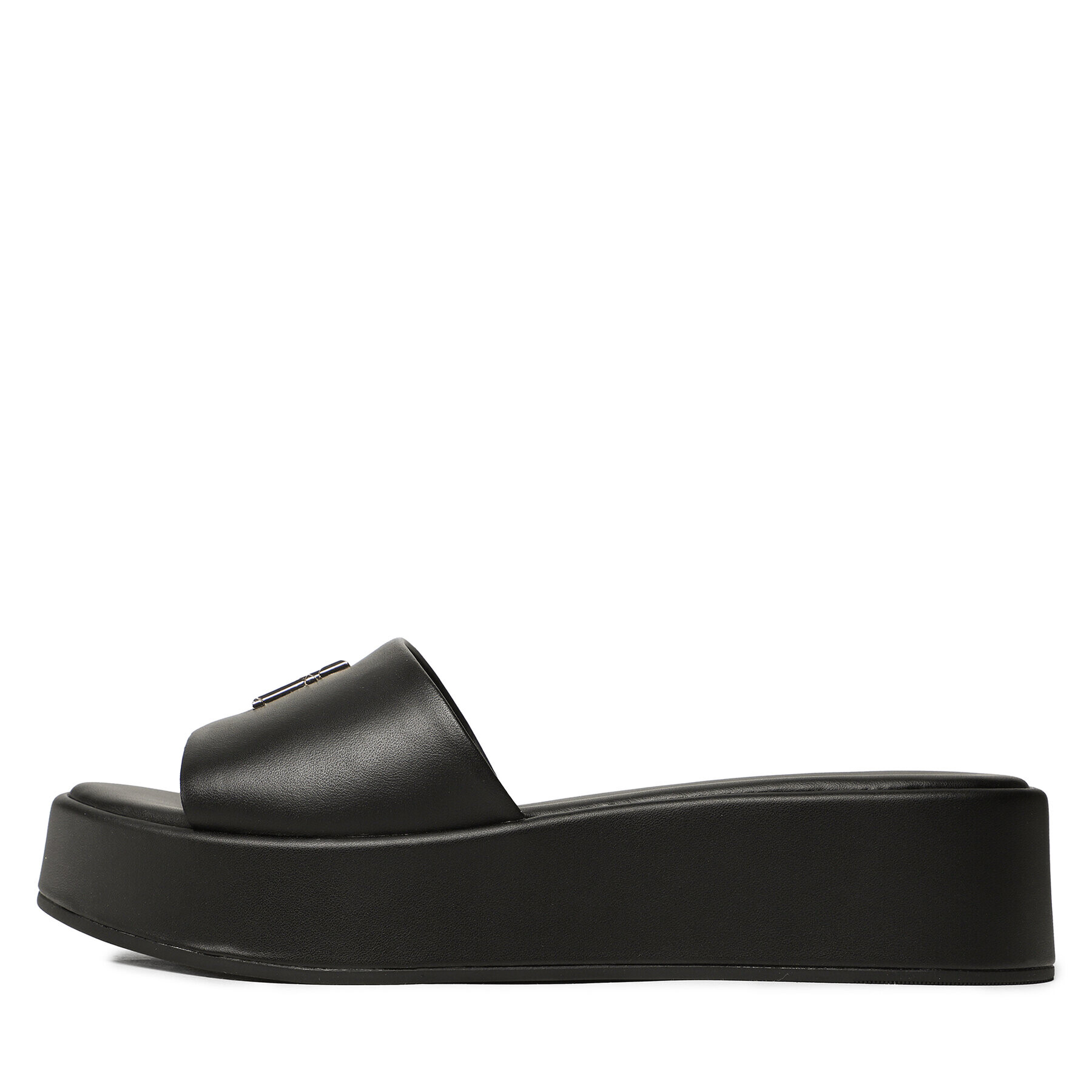 Tommy Hilfiger Șlapi Th Slip On Sandal Flatform FW0FW07243 Negru - Pled.ro