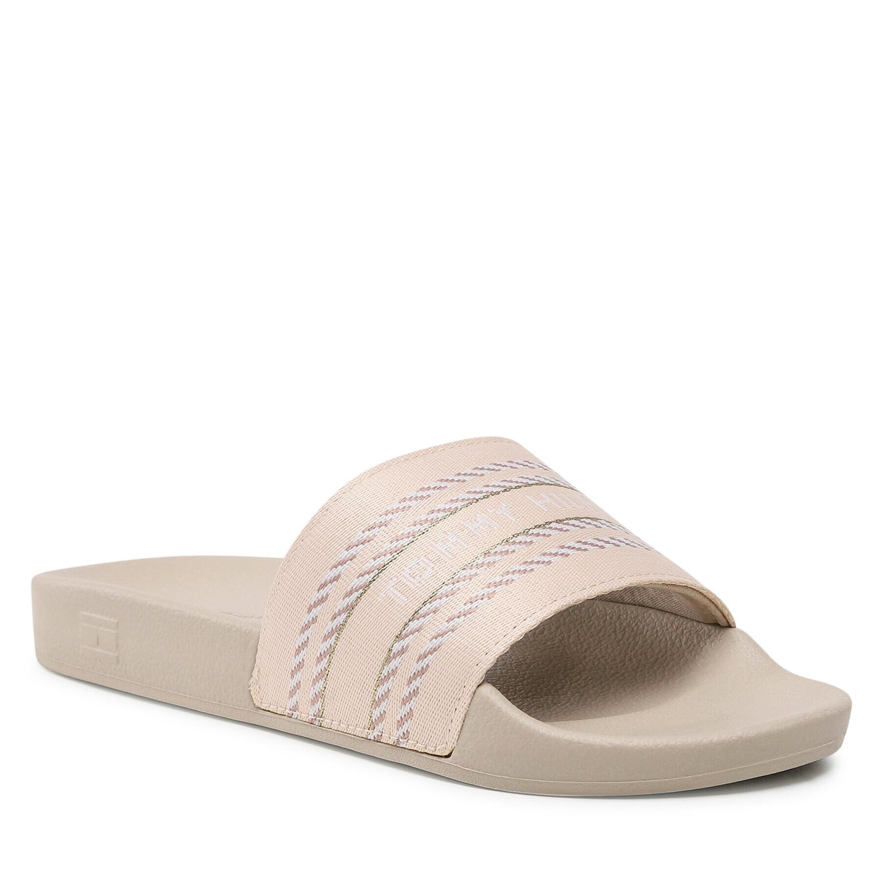 Tommy Hilfiger Șlapi Webbing Slide FW0FW07153 Bej - Pled.ro