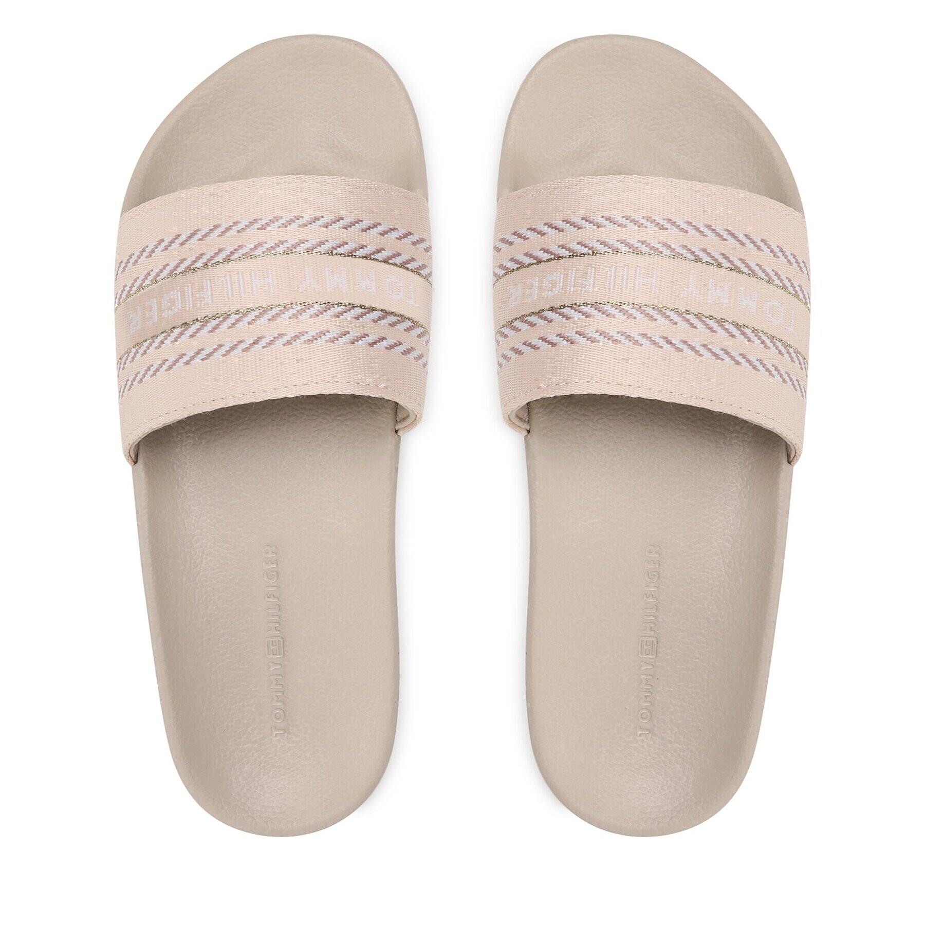 Tommy Hilfiger Șlapi Webbing Slide FW0FW07153 Bej - Pled.ro