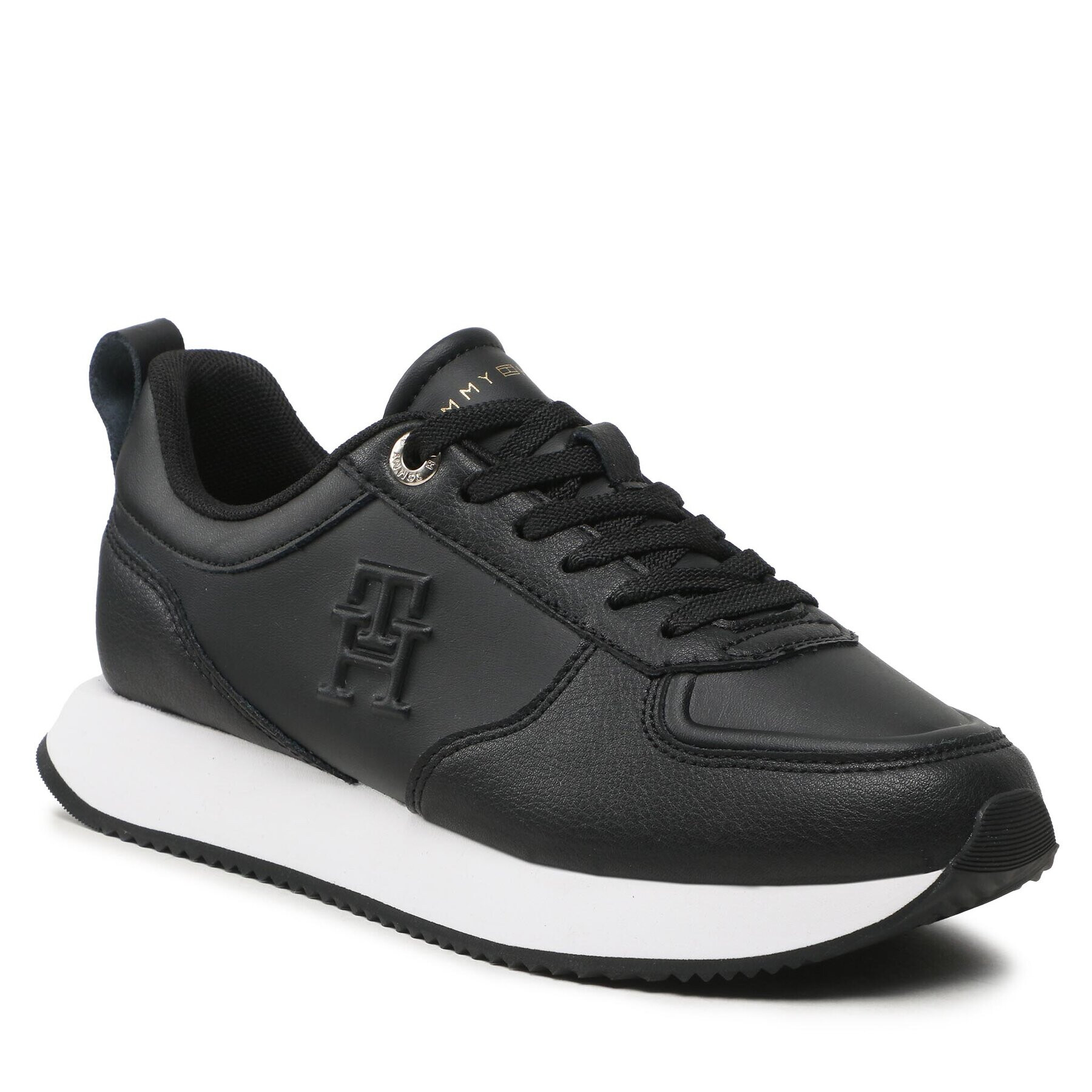 Tommy Hilfiger Sneakers Casual Leather Runner FW0FW07285 Negru - Pled.ro