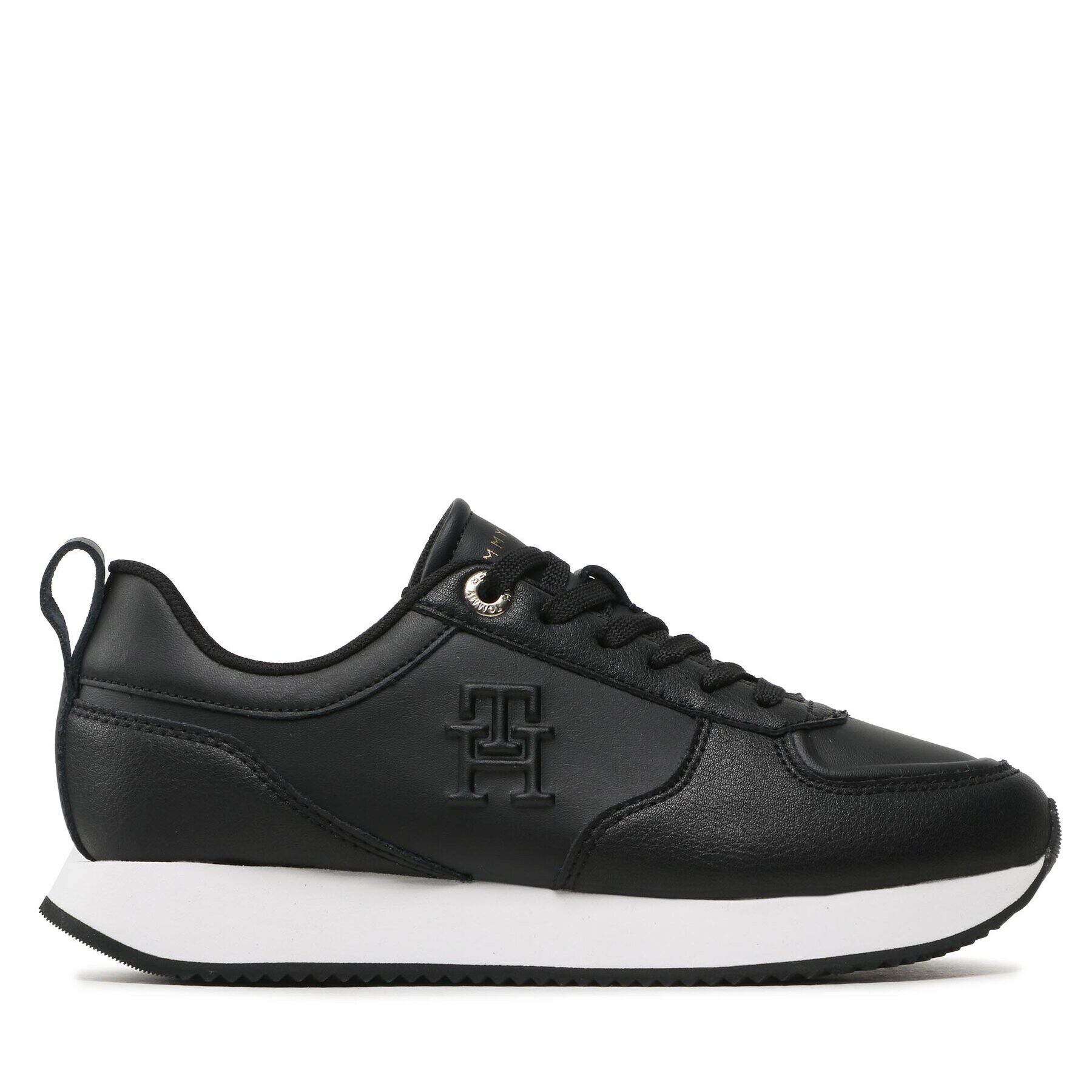 Tommy Hilfiger Sneakers Casual Leather Runner FW0FW07285 Negru - Pled.ro