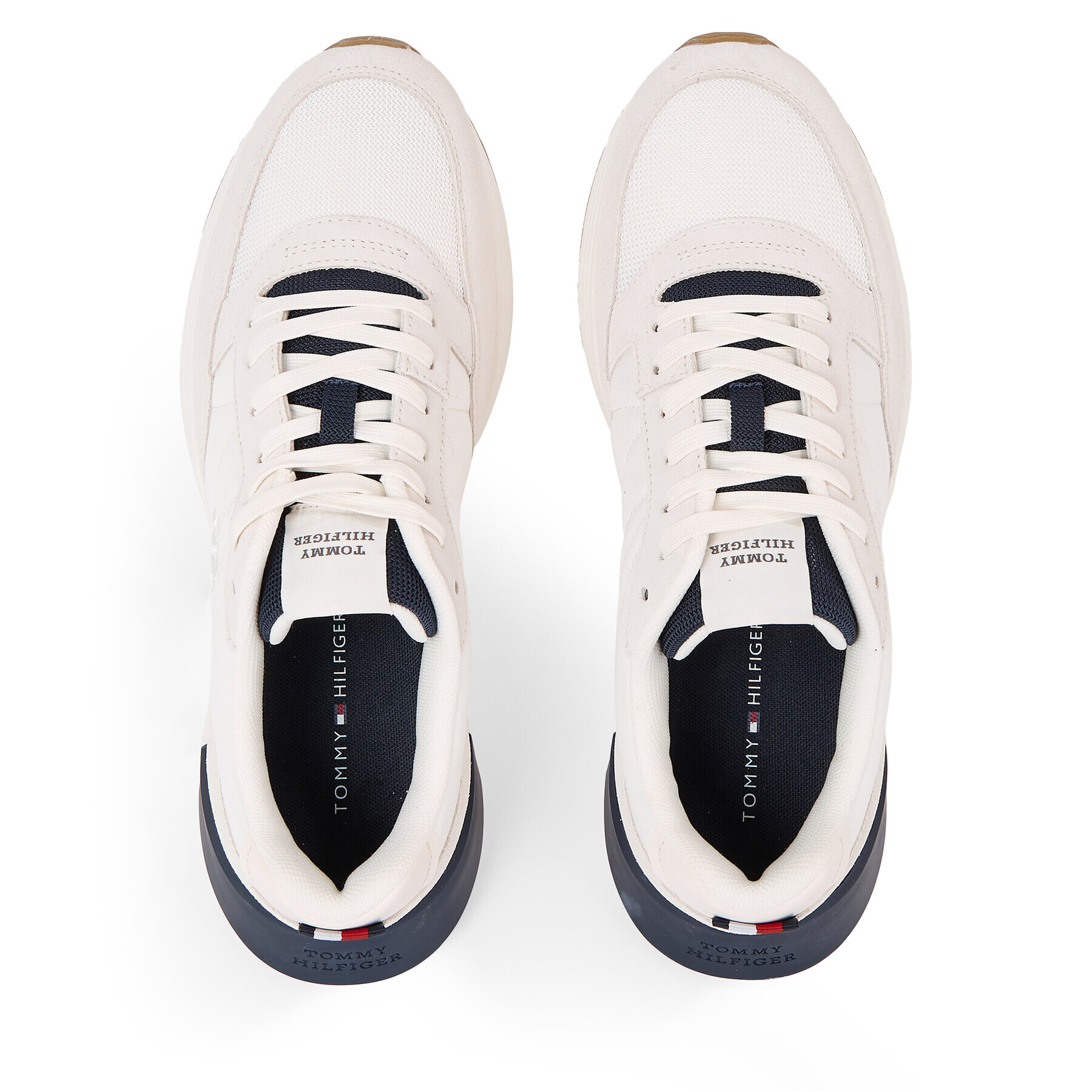 Tommy Hilfiger Sneakers Classic Elevated Runner Mix FM0FM04636 Alb - Pled.ro