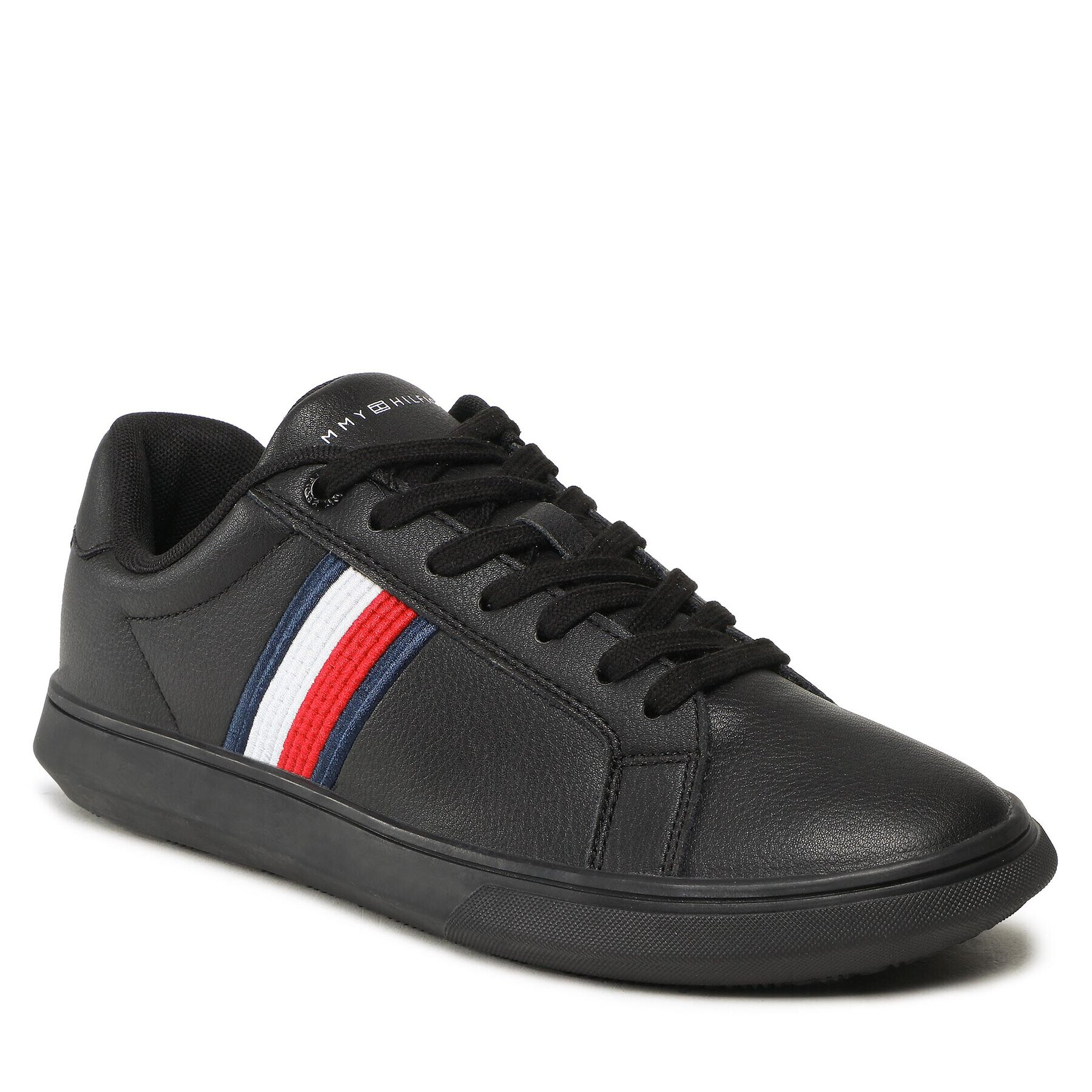 Tommy Hilfiger Sneakers Corporate Cup Leather Cup Stripes FM0FM04550 Negru - Pled.ro