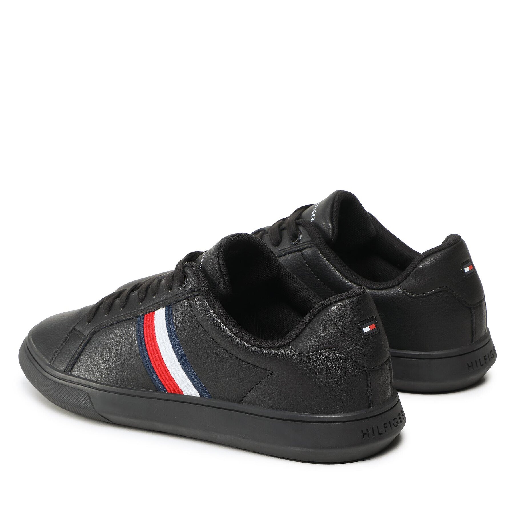 Tommy Hilfiger Sneakers Corporate Cup Leather Cup Stripes FM0FM04550 Negru - Pled.ro