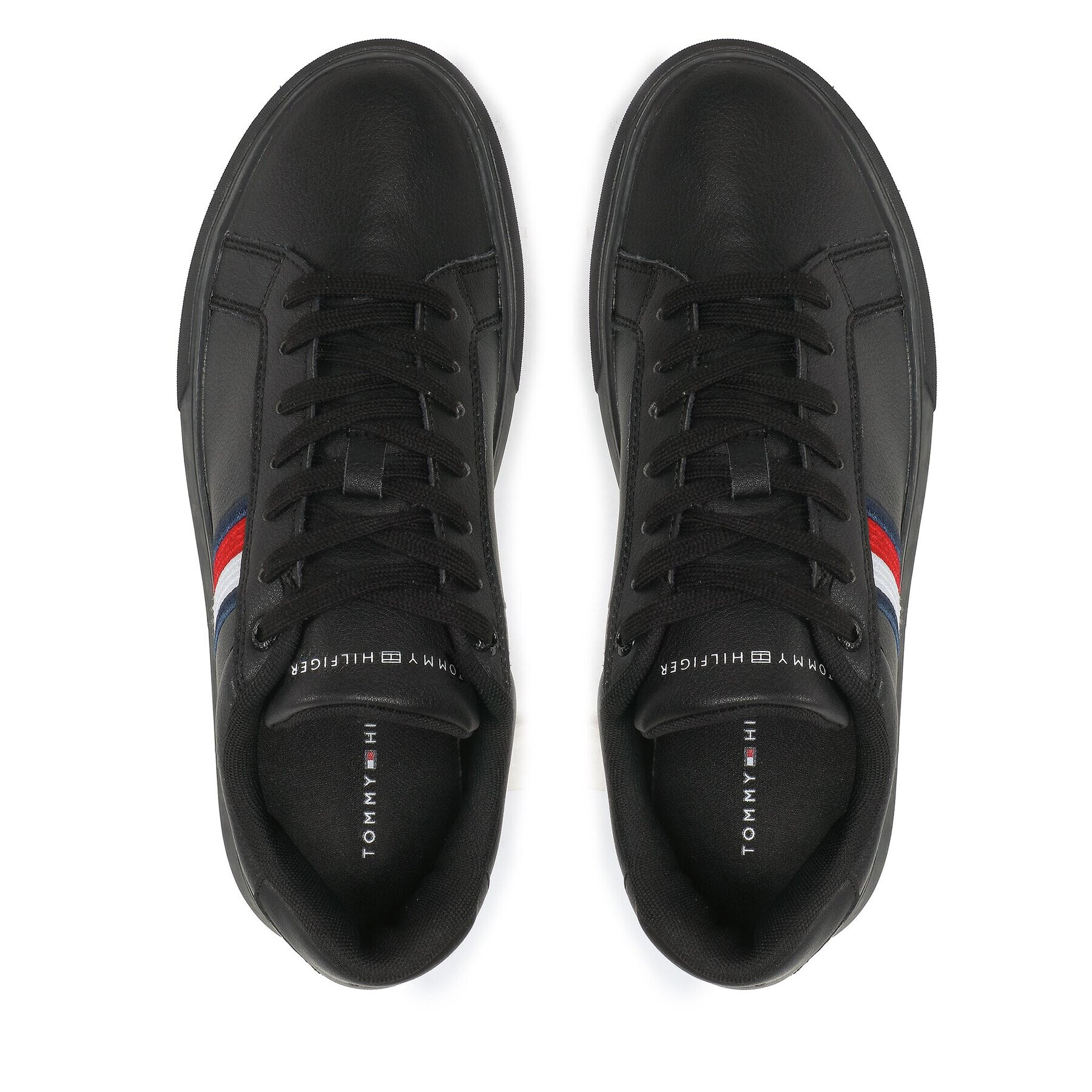 Tommy Hilfiger Sneakers Corporate Cup Leather Cup Stripes FM0FM04550 Negru - Pled.ro