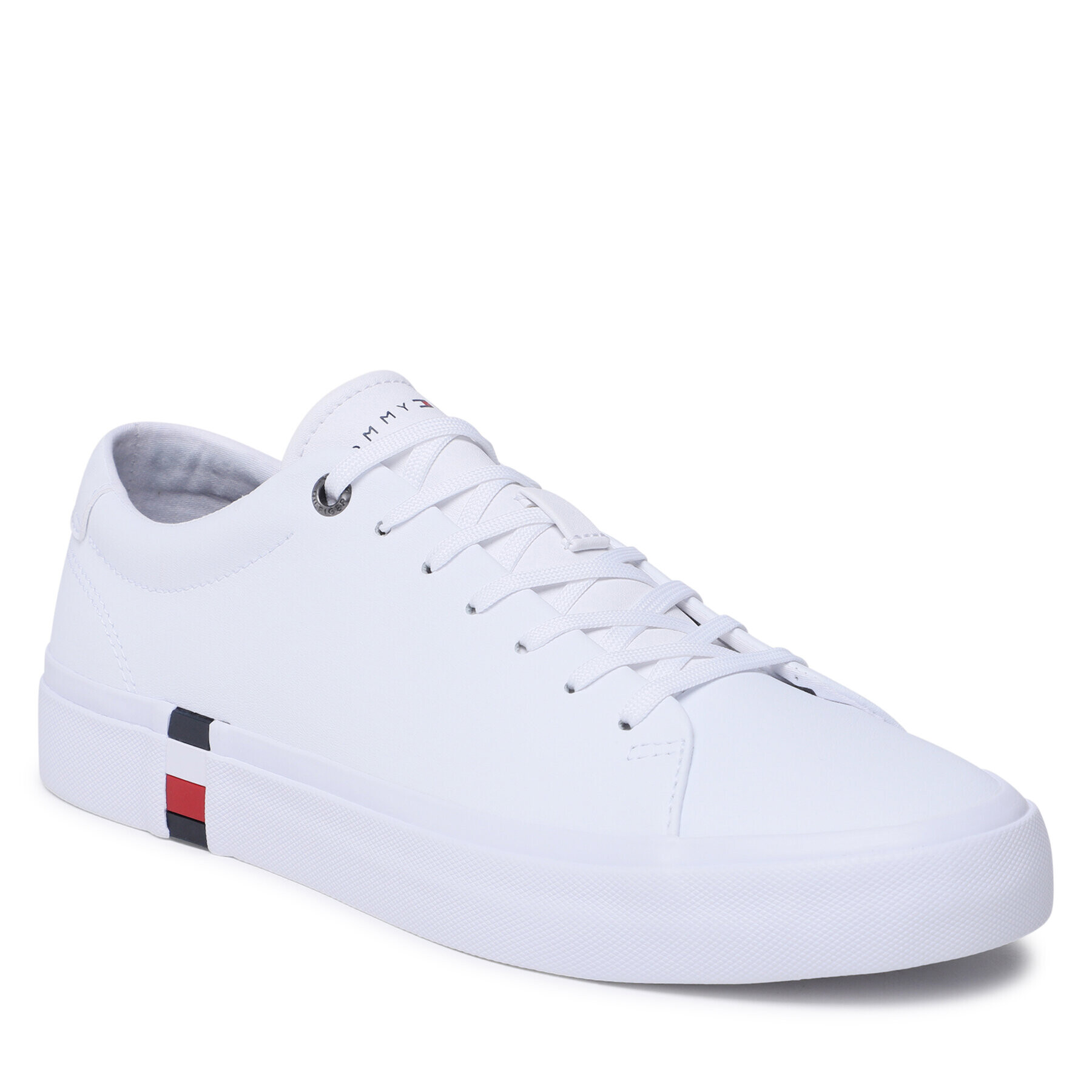 Tommy Hilfiger Sneakers Corporate Leather Detail Vulc FM0FM04589 Alb - Pled.ro