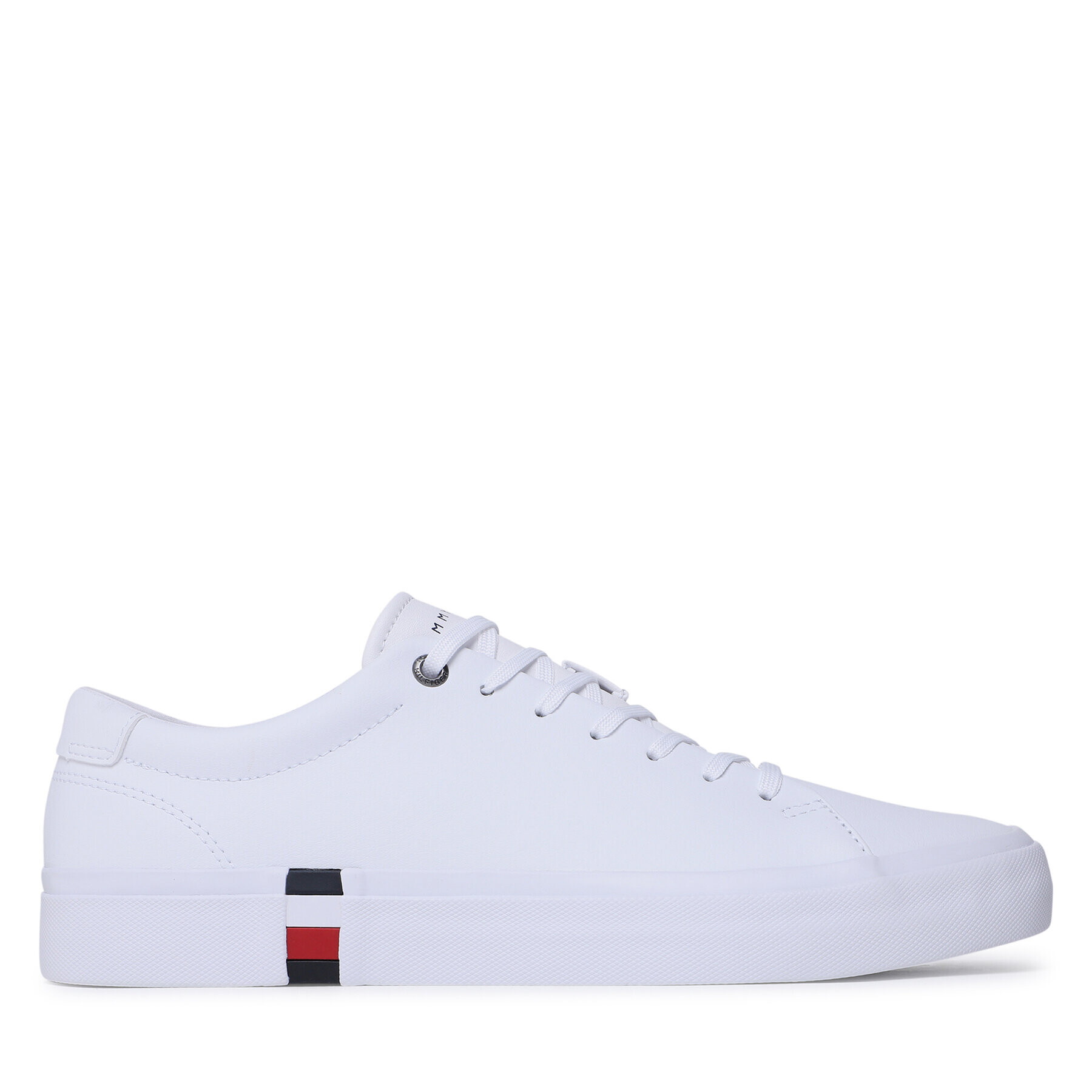 Tommy Hilfiger Sneakers Corporate Leather Detail Vulc FM0FM04589 Alb - Pled.ro