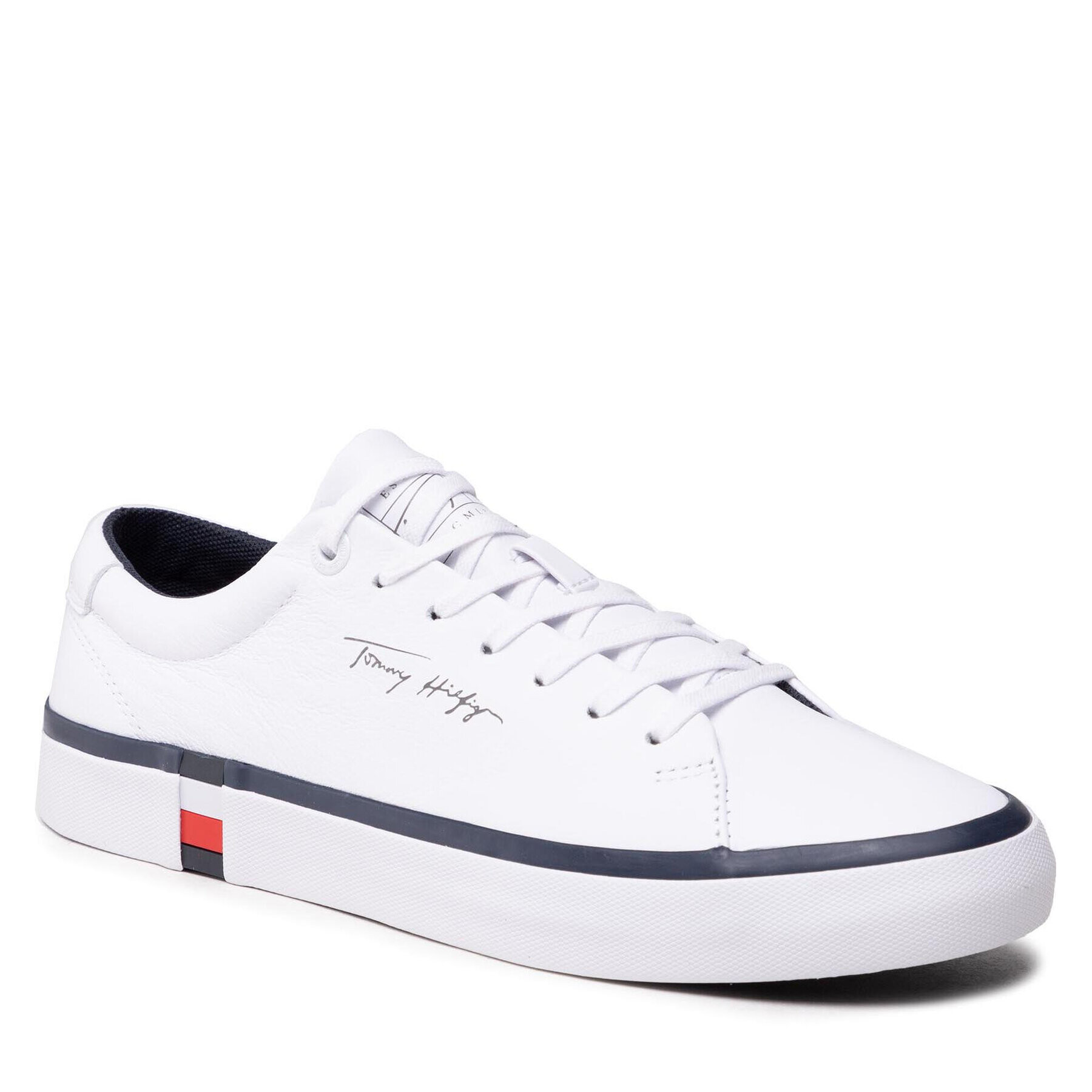 Tommy Hilfiger Sneakers Corporate Modern Vulc Leather FM0FM03727 Alb - Pled.ro