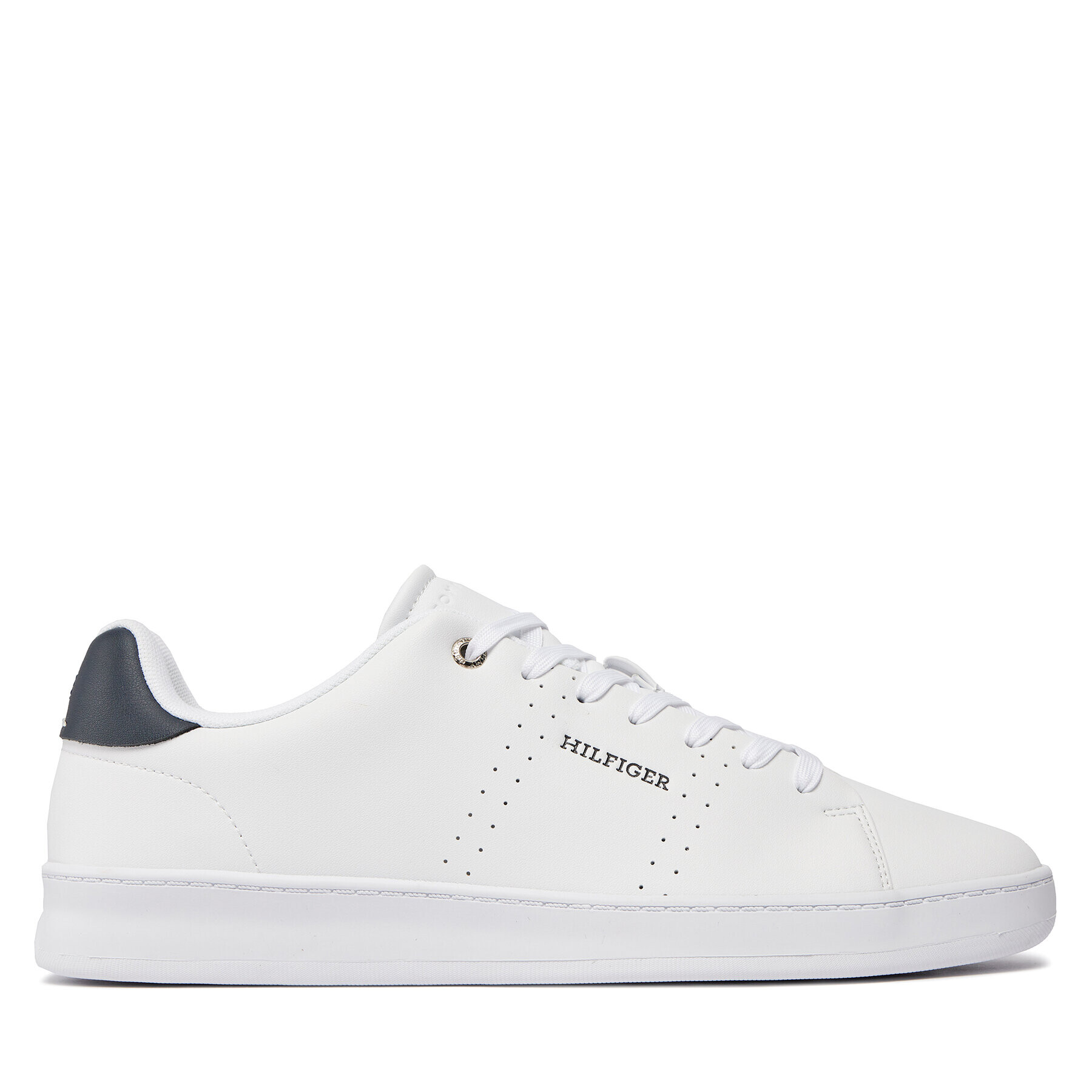 Tommy Hilfiger Sneakers Court Cup Lth Perf Detail FM0FM05038 Alb - Pled.ro