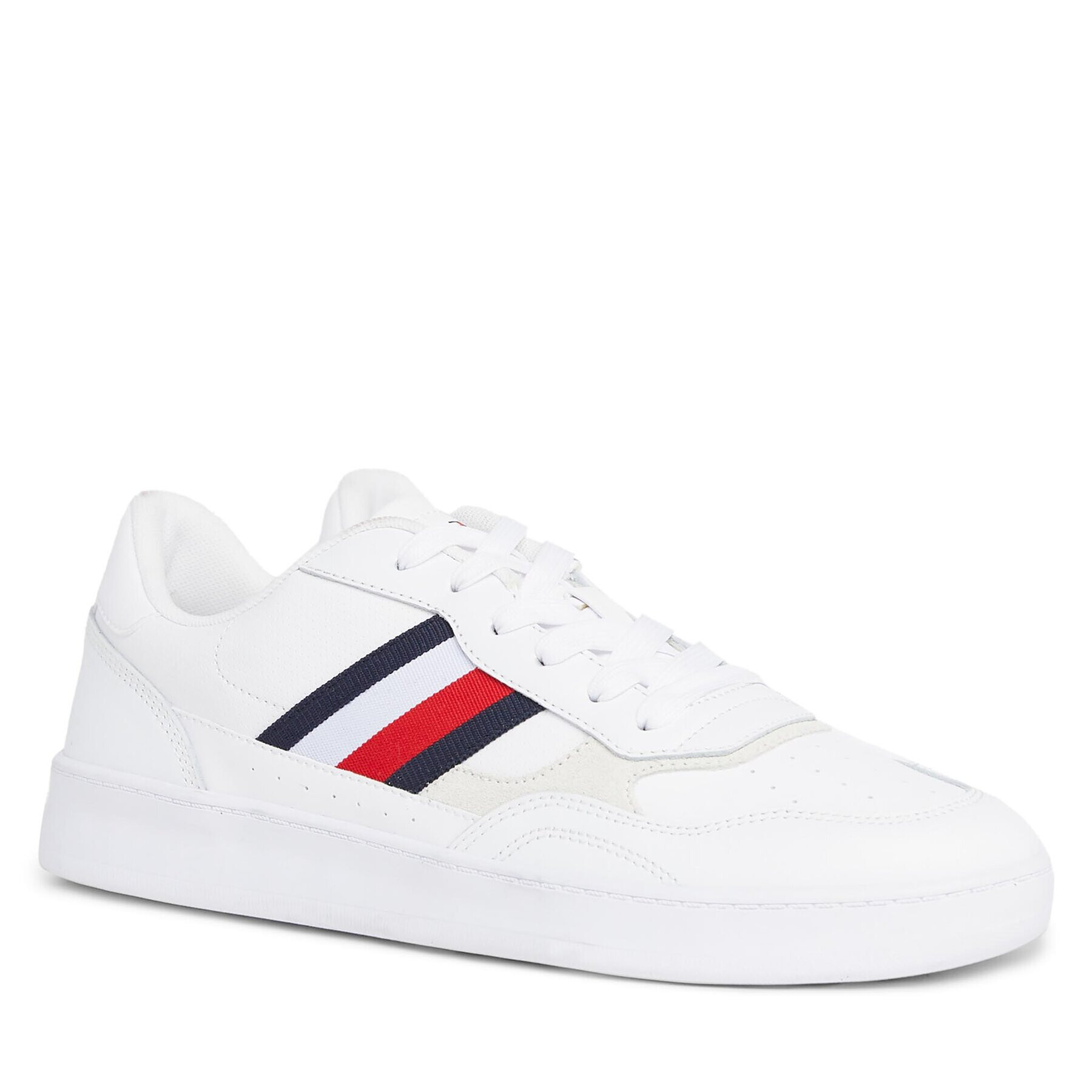 Tommy Hilfiger Sneakers Court Cupsole Retro Lth Stripes FM0FM04828 Alb - Pled.ro