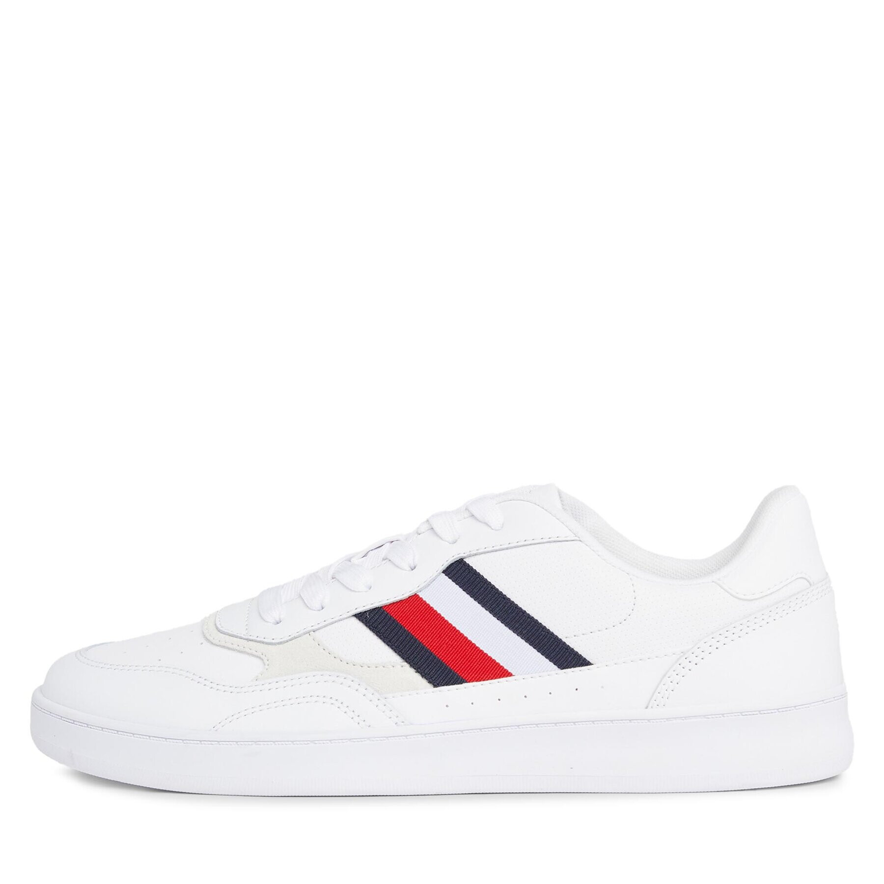 Tommy Hilfiger Sneakers Court Cupsole Retro Lth Stripes FM0FM04828 Alb - Pled.ro