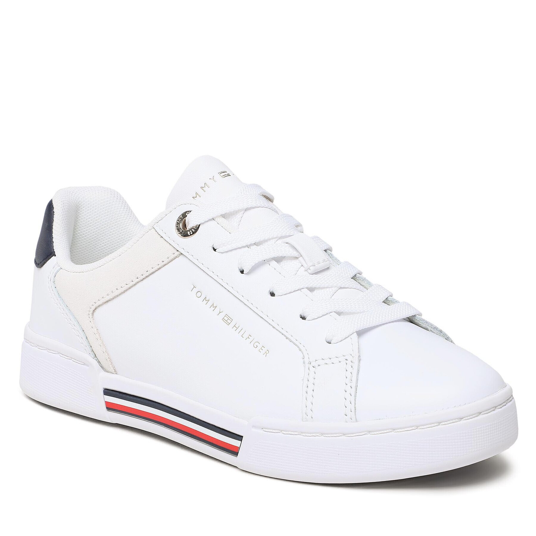 Tommy Hilfiger Sneakers Court Sneaker Global FW0FW07118 Alb - Pled.ro