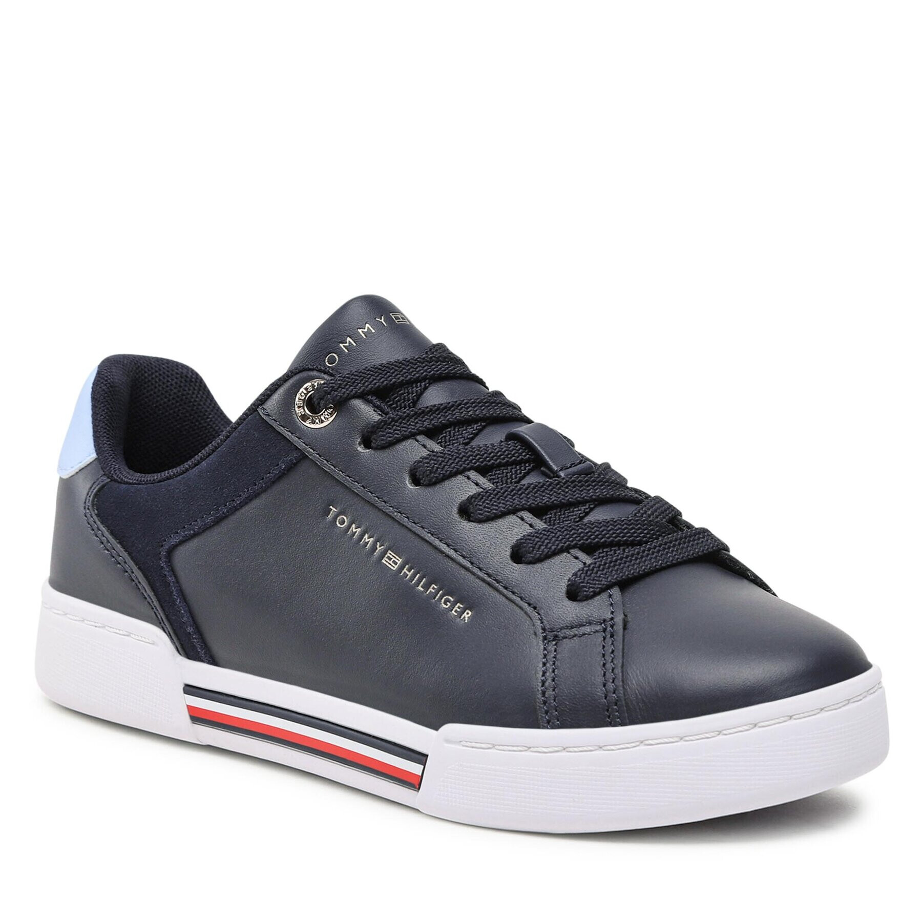 Tommy Hilfiger Sneakers Court Sneaker Global Stripes FW0FW07118 Bleumarin - Pled.ro