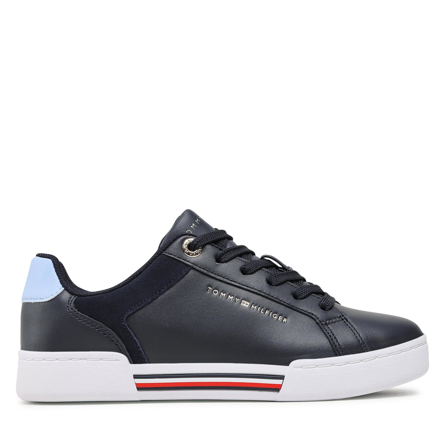 Tommy Hilfiger Sneakers Court Sneaker Global Stripes FW0FW07118 Bleumarin - Pled.ro