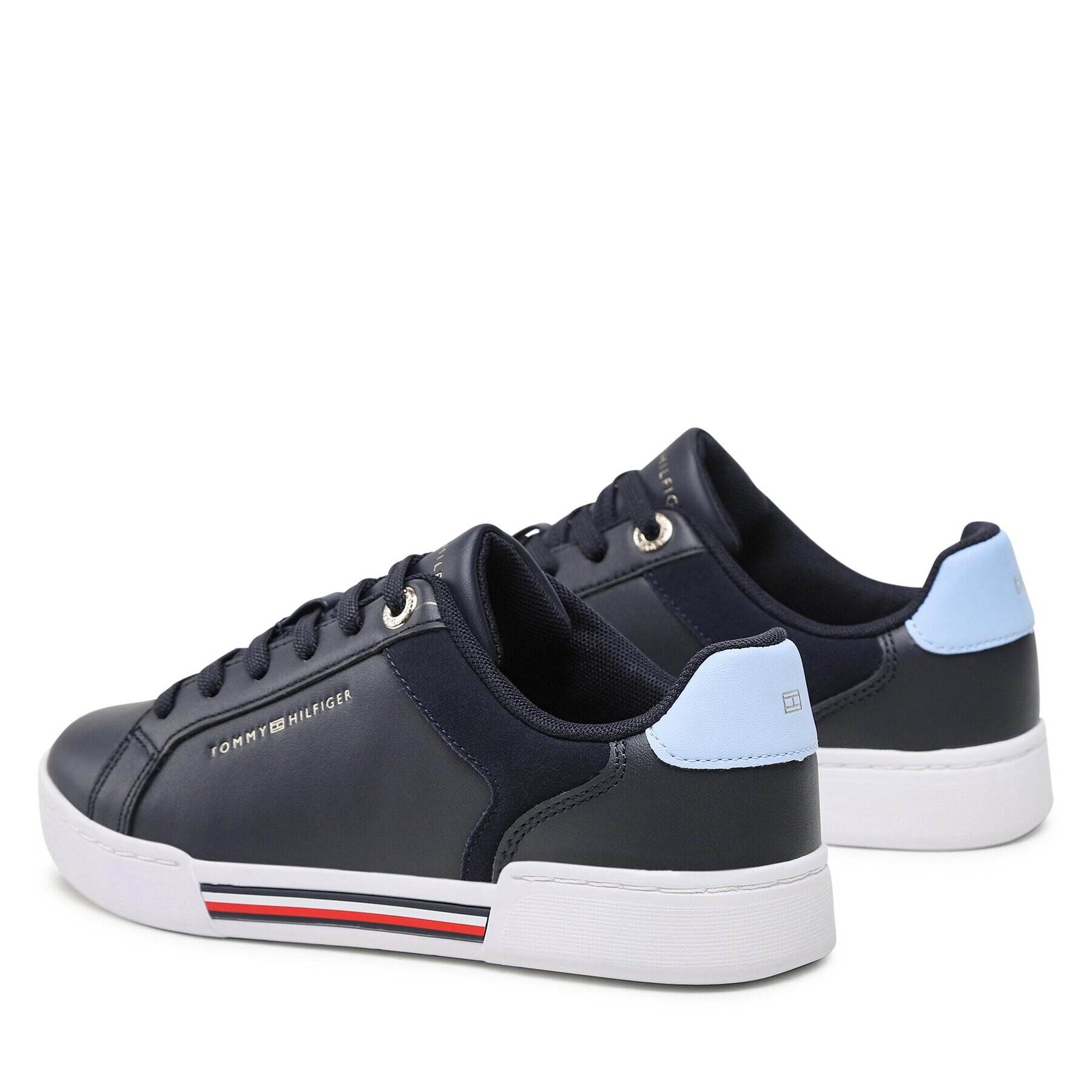 Tommy Hilfiger Sneakers Court Sneaker Global Stripes FW0FW07118 Bleumarin - Pled.ro