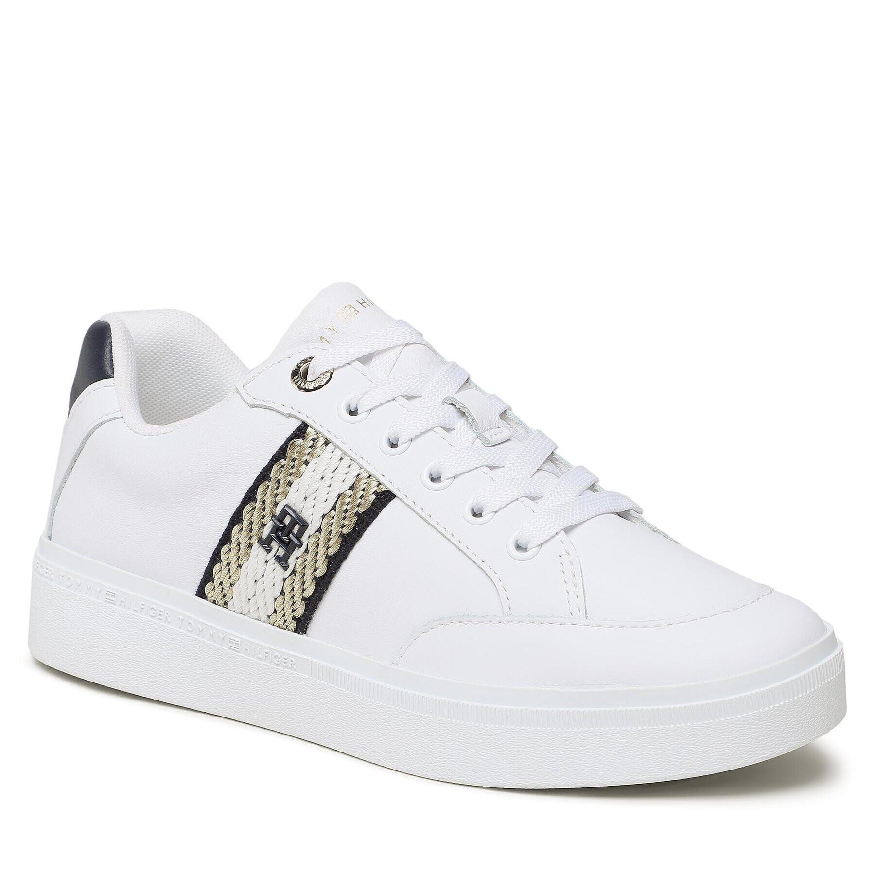 Tommy Hilfiger Sneakers Court Sneaker With Webbing FW0FW07106 Alb - Pled.ro