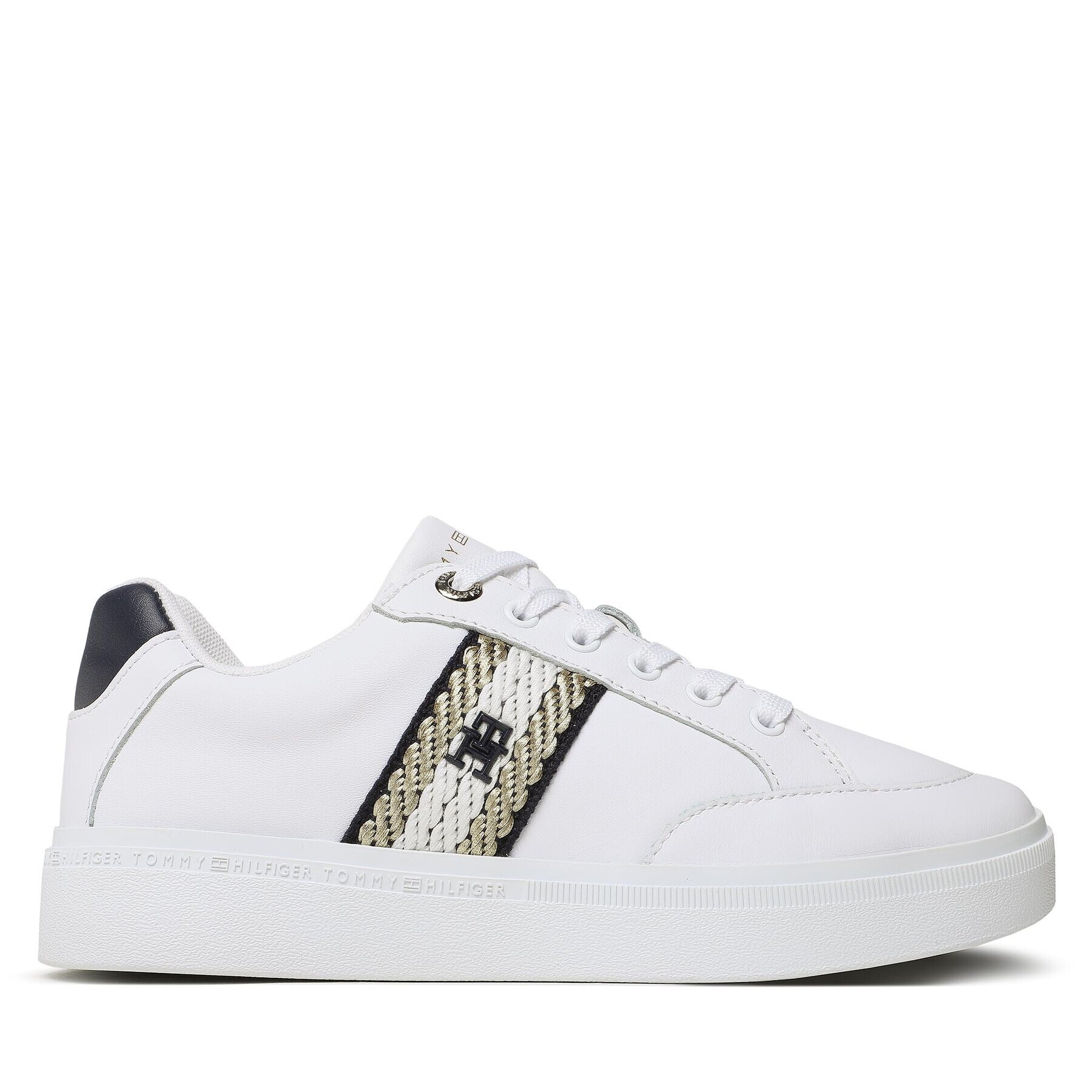 Tommy Hilfiger Sneakers Court Sneaker With Webbing FW0FW07106 Alb - Pled.ro