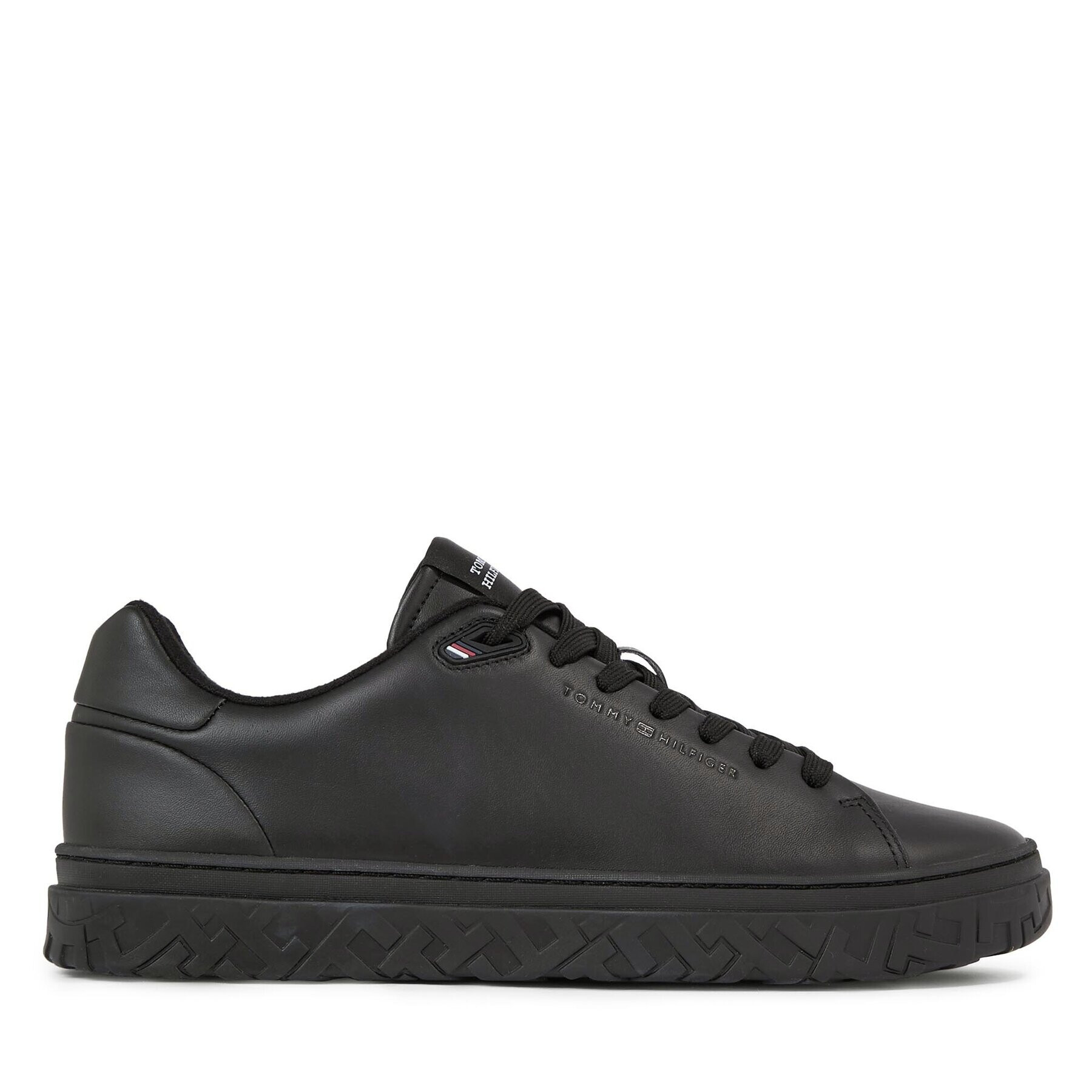 Tommy Hilfiger Sneakers Court Thick Cupsole Leather FM0FM04830 Negru - Pled.ro