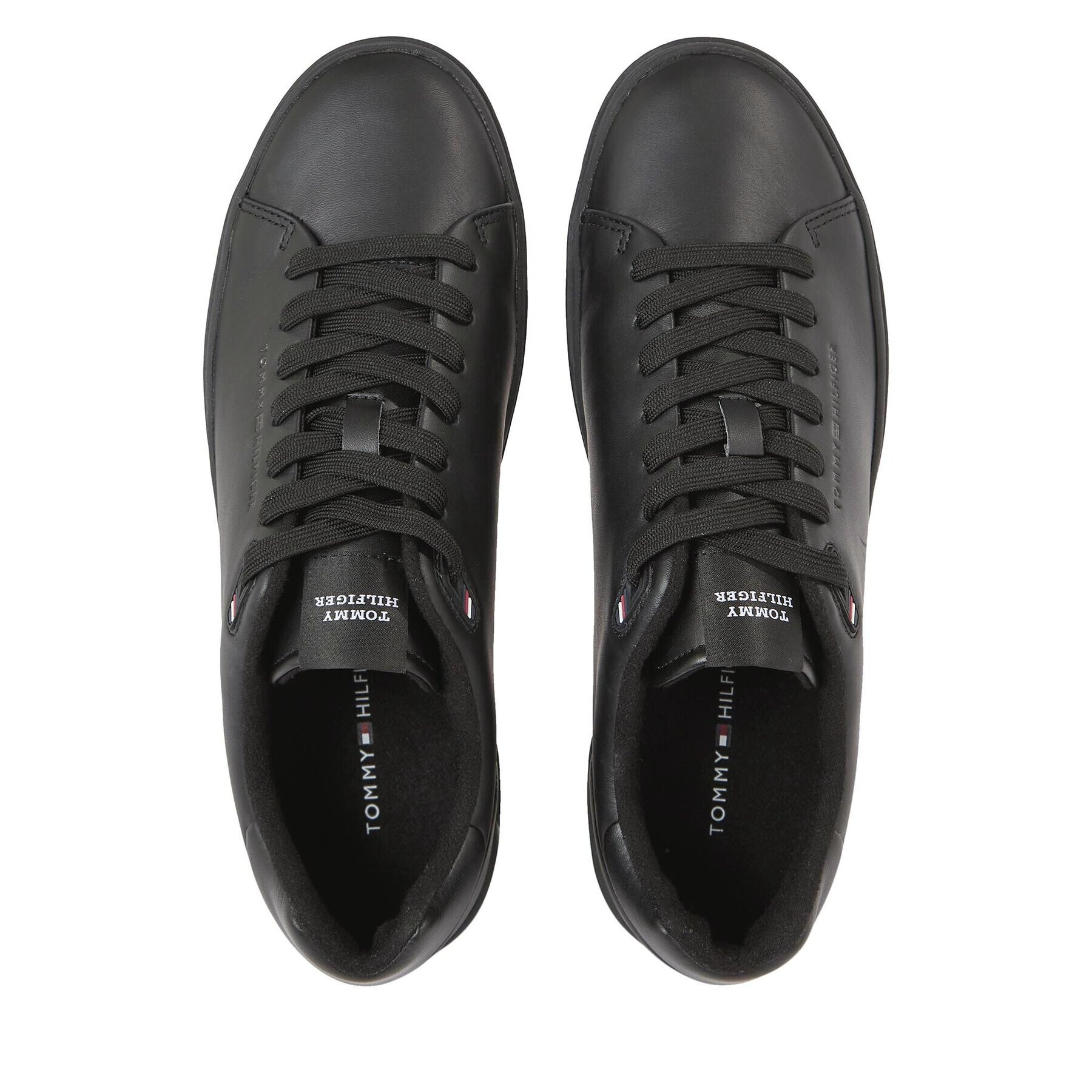 Tommy Hilfiger Sneakers Court Thick Cupsole Leather FM0FM04830 Negru - Pled.ro