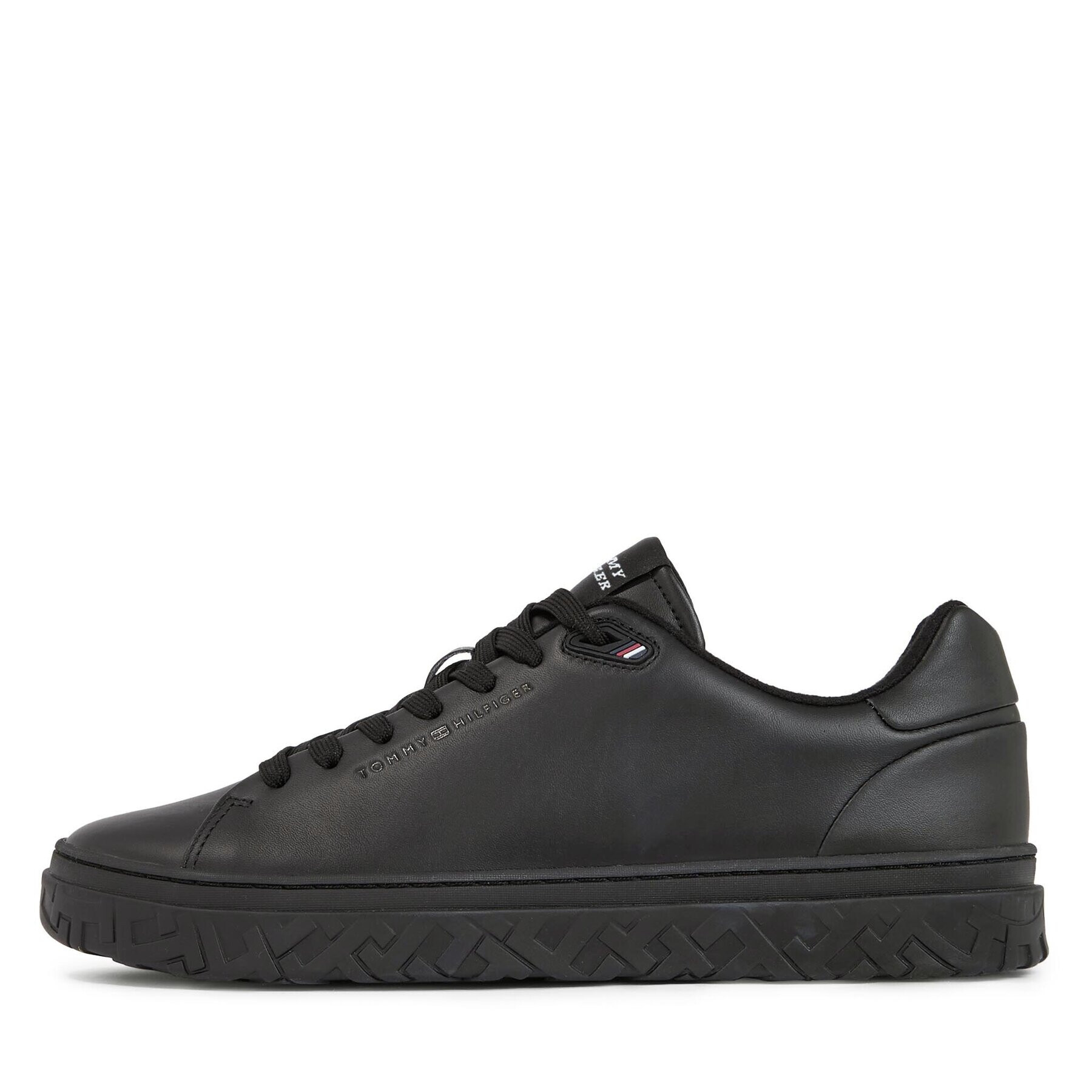 Tommy Hilfiger Sneakers Court Thick Cupsole Leather FM0FM04830 Negru - Pled.ro