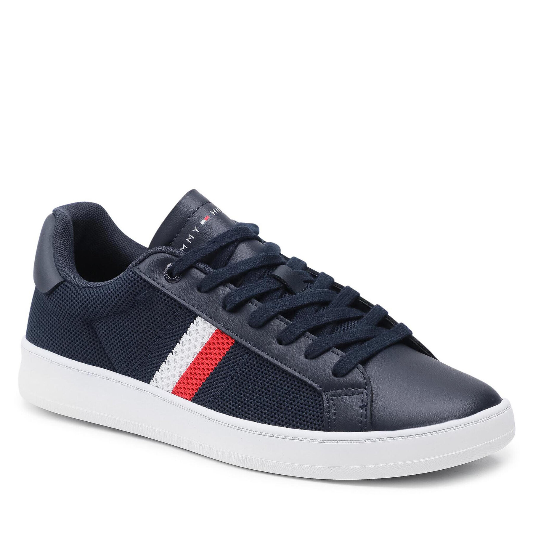 Tommy Hilfiger Sneakers Cupsole Court Stripes Knit Mix FM0FM03606 Bleumarin - Pled.ro