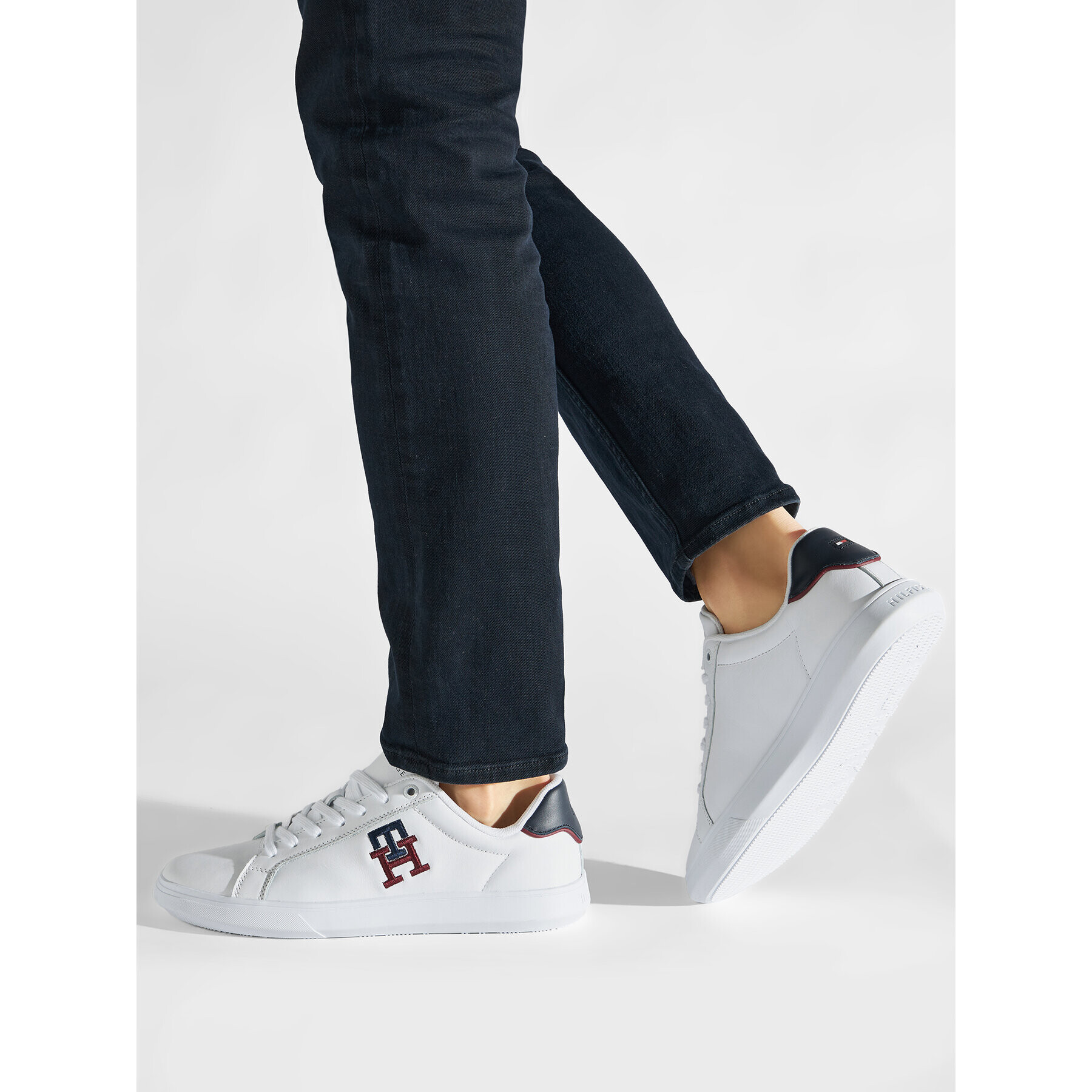 Tommy Hilfiger Sneakers Cupsole Leather Monogram FM0FM04276 Alb - Pled.ro