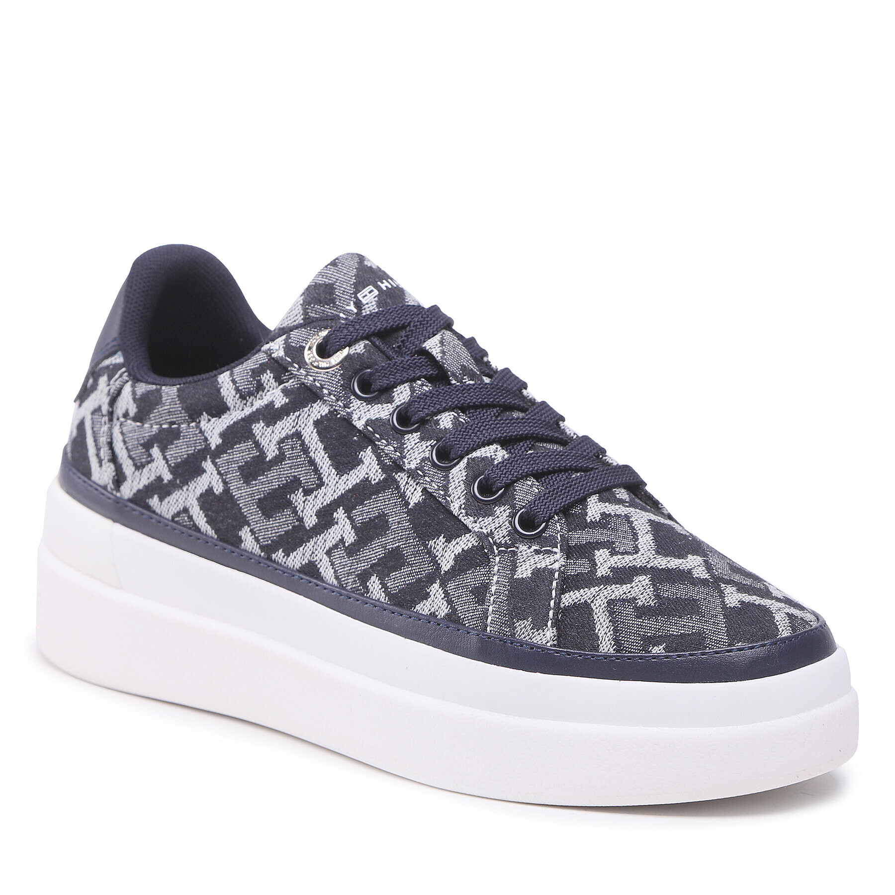 Tommy Hilfiger Sneakers Denim Monogram Sneaker FW0FW06907 Bleumarin - Pled.ro