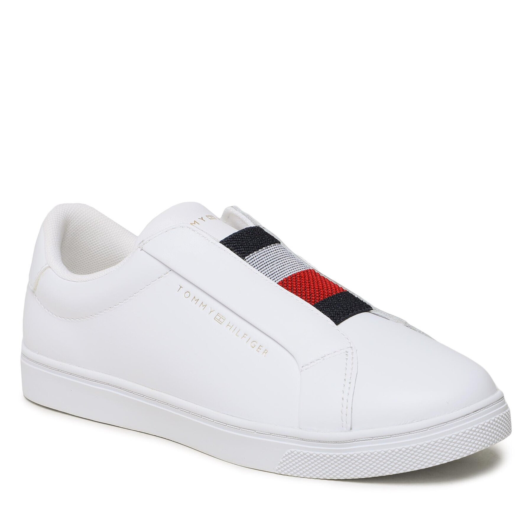 Tommy Hilfiger Sneakers Elastic Slip On FW0FW07032 Alb - Pled.ro