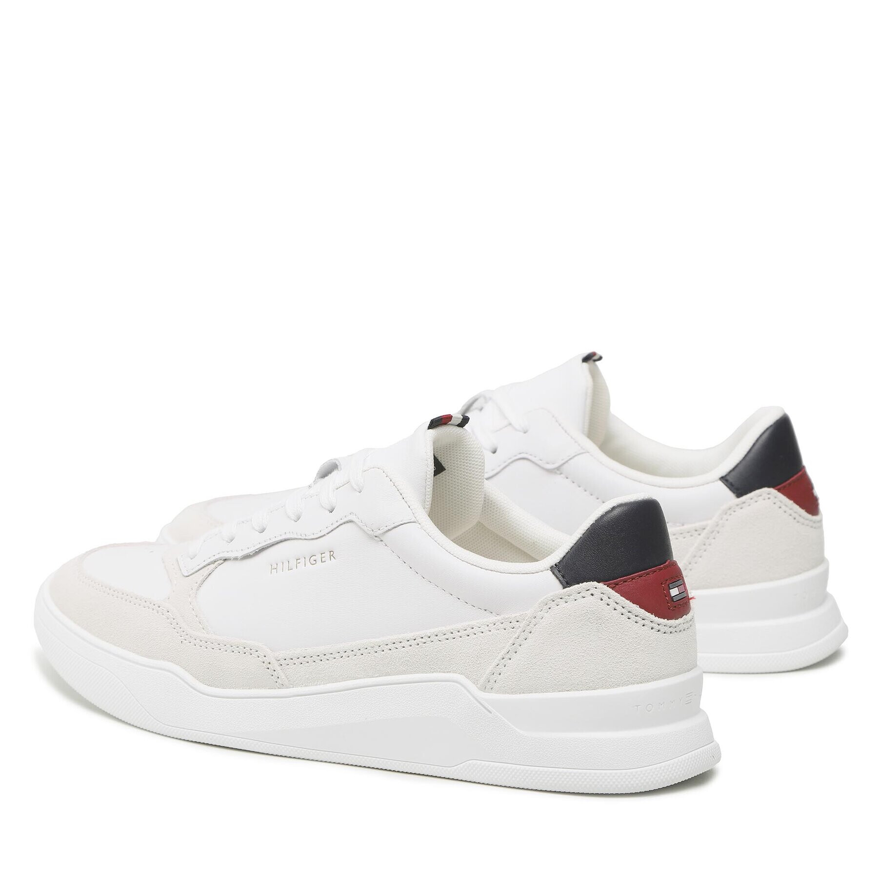 Tommy Hilfiger Sneakers Elevated Cupsole Leather Mix FM0FM04358 Alb - Pled.ro