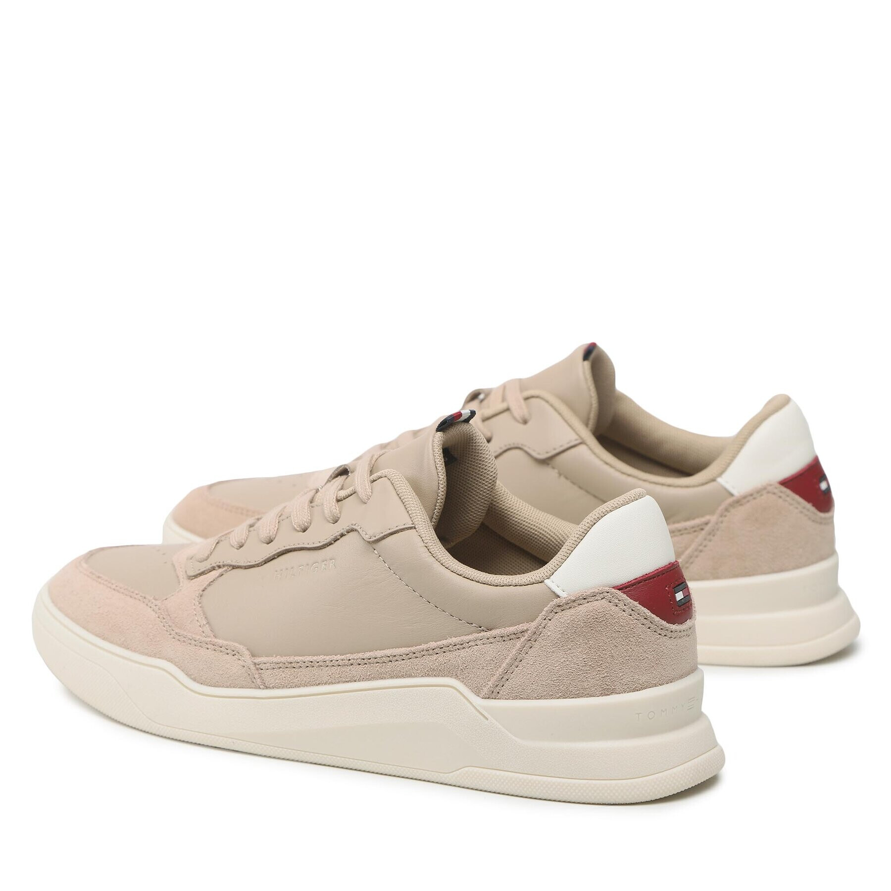 Tommy Hilfiger Sneakers Elevated Cupsole Leather Mix FM0FM04358 Bej - Pled.ro