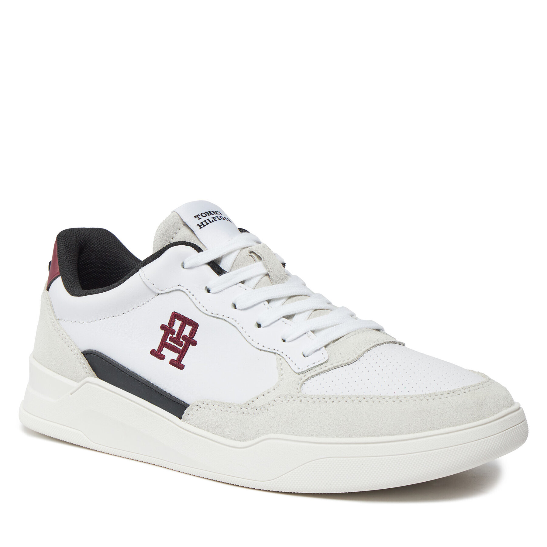 Tommy Hilfiger Sneakers Elevated Cupsole Lth Mix FM0FM04929 Alb - Pled.ro