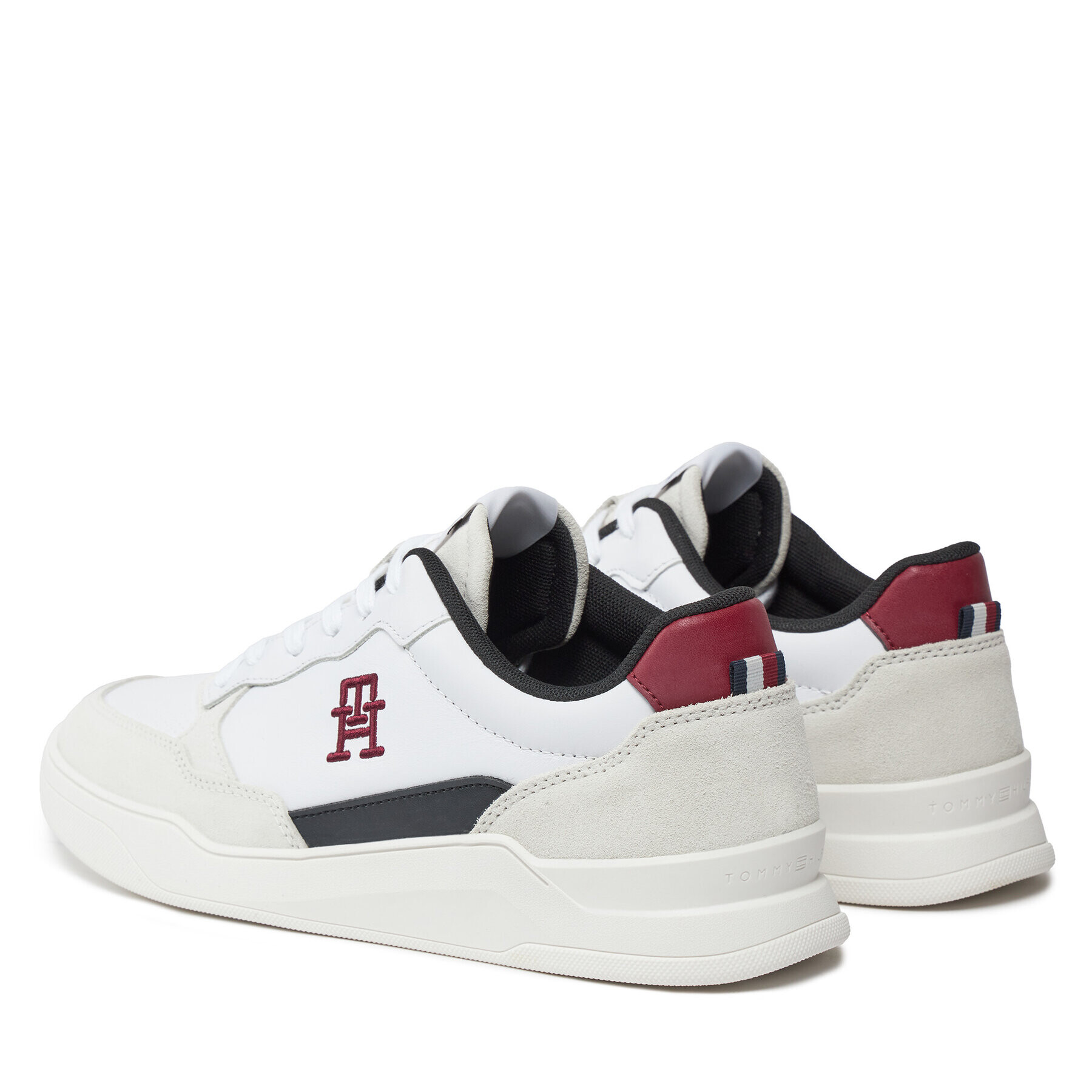 Tommy Hilfiger Sneakers Elevated Cupsole Lth Mix FM0FM04929 Alb - Pled.ro