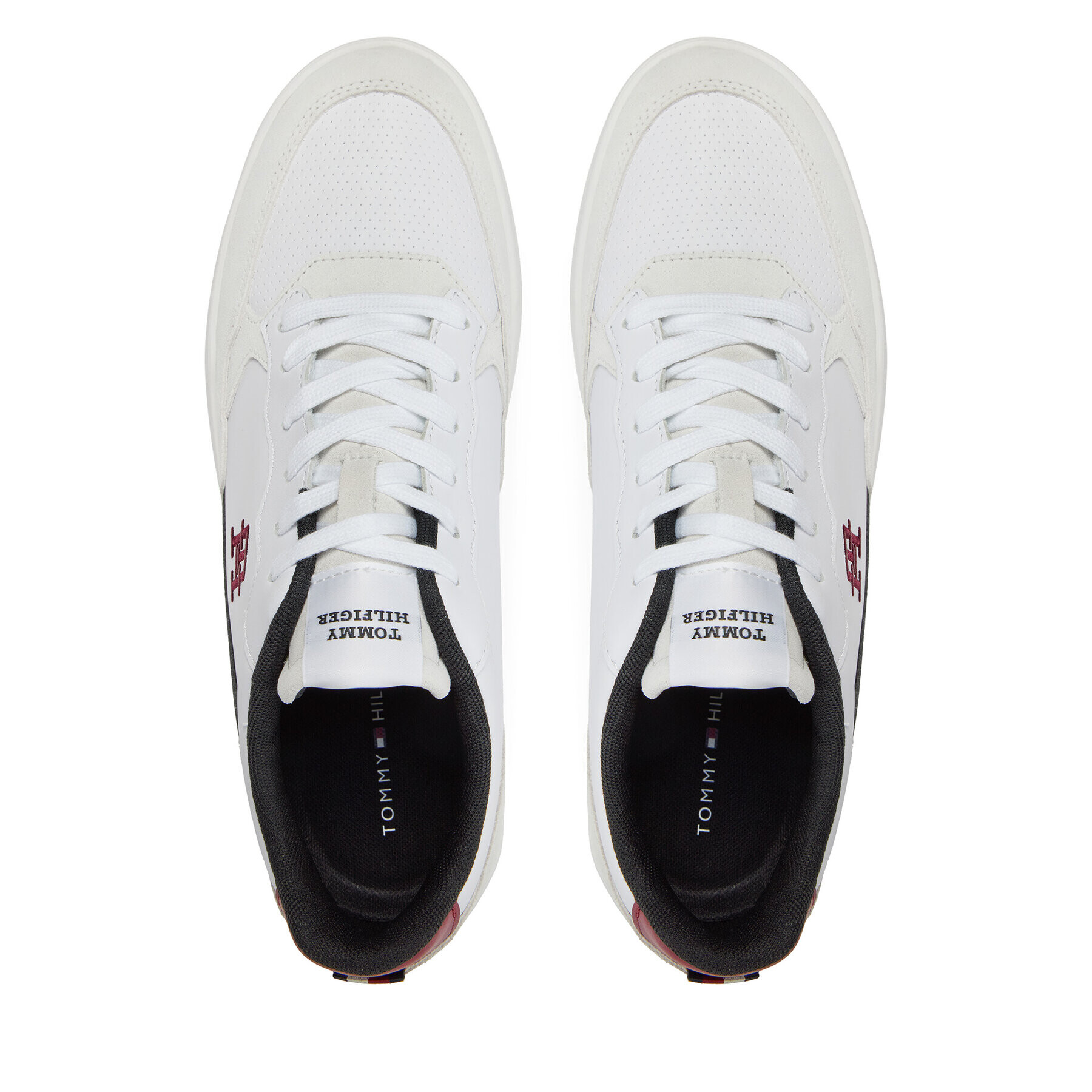 Tommy Hilfiger Sneakers Elevated Cupsole Lth Mix FM0FM04929 Alb - Pled.ro