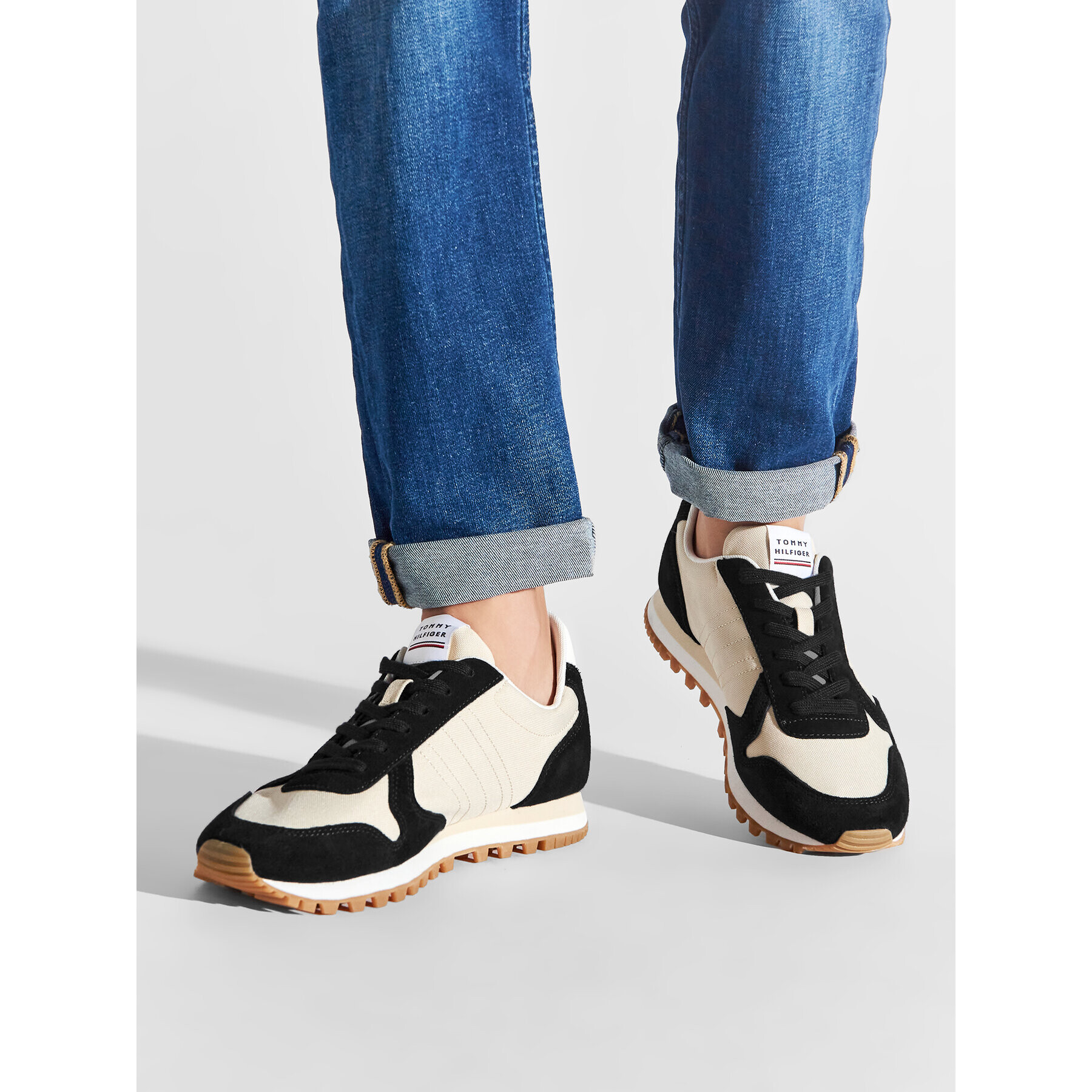 Tommy Hilfiger Sneakers Elevated Eva Runner Mix FM0FM04028 Bej - Pled.ro