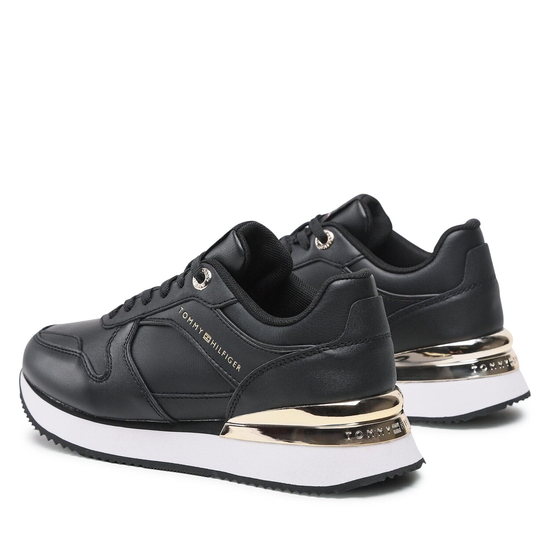 Tommy Hilfiger Sneakers Elevated Feminine Leather Runner FW0FW07108 Negru - Pled.ro