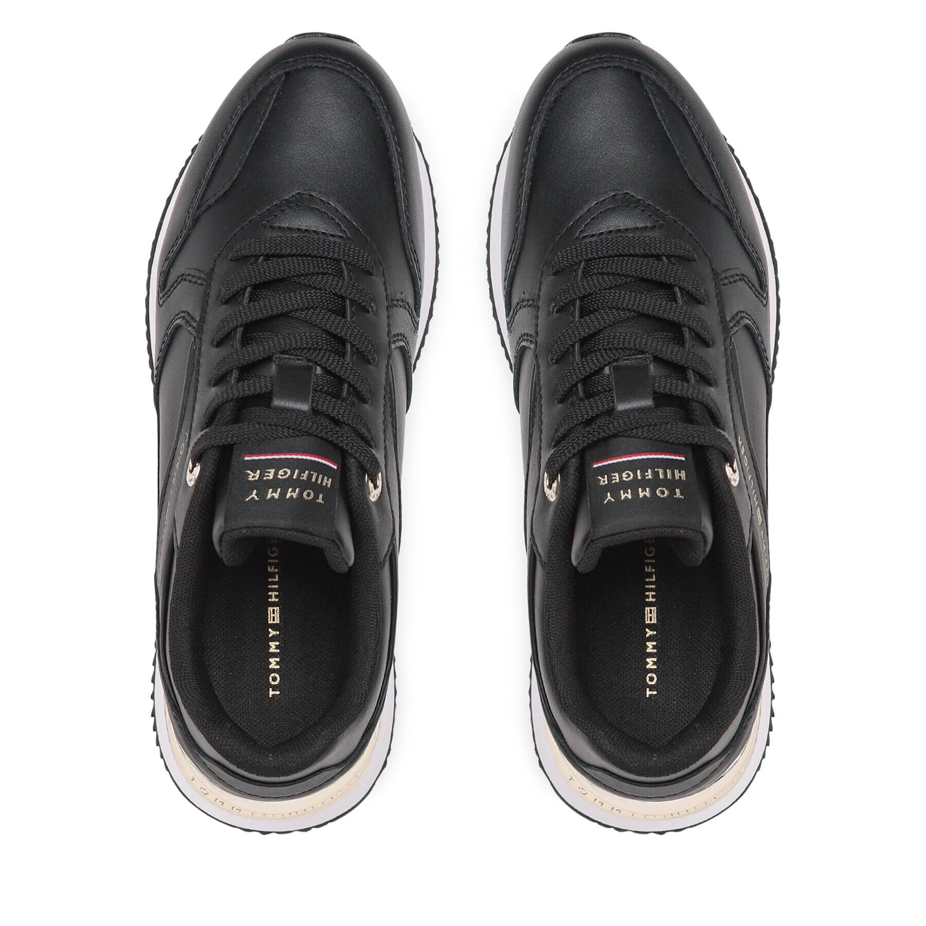 Tommy Hilfiger Sneakers Elevated Feminine Leather Runner FW0FW07108 Negru - Pled.ro