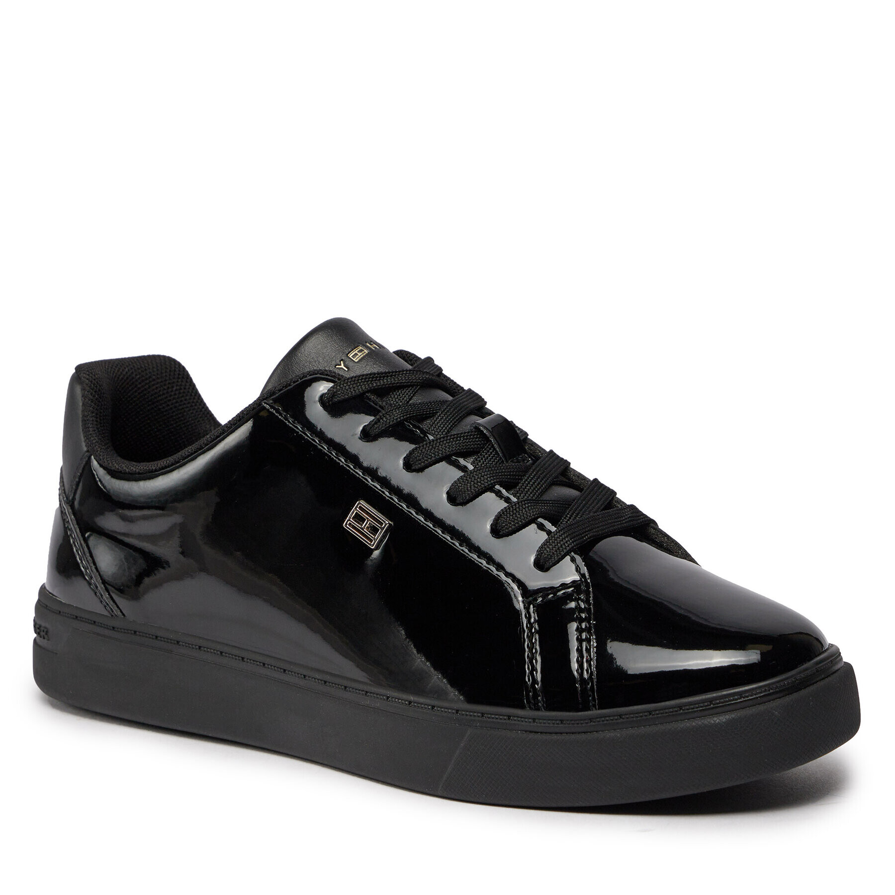 Tommy Hilfiger Sneakers Essential Court Sneaker Patent FW0FW07868 Negru - Pled.ro