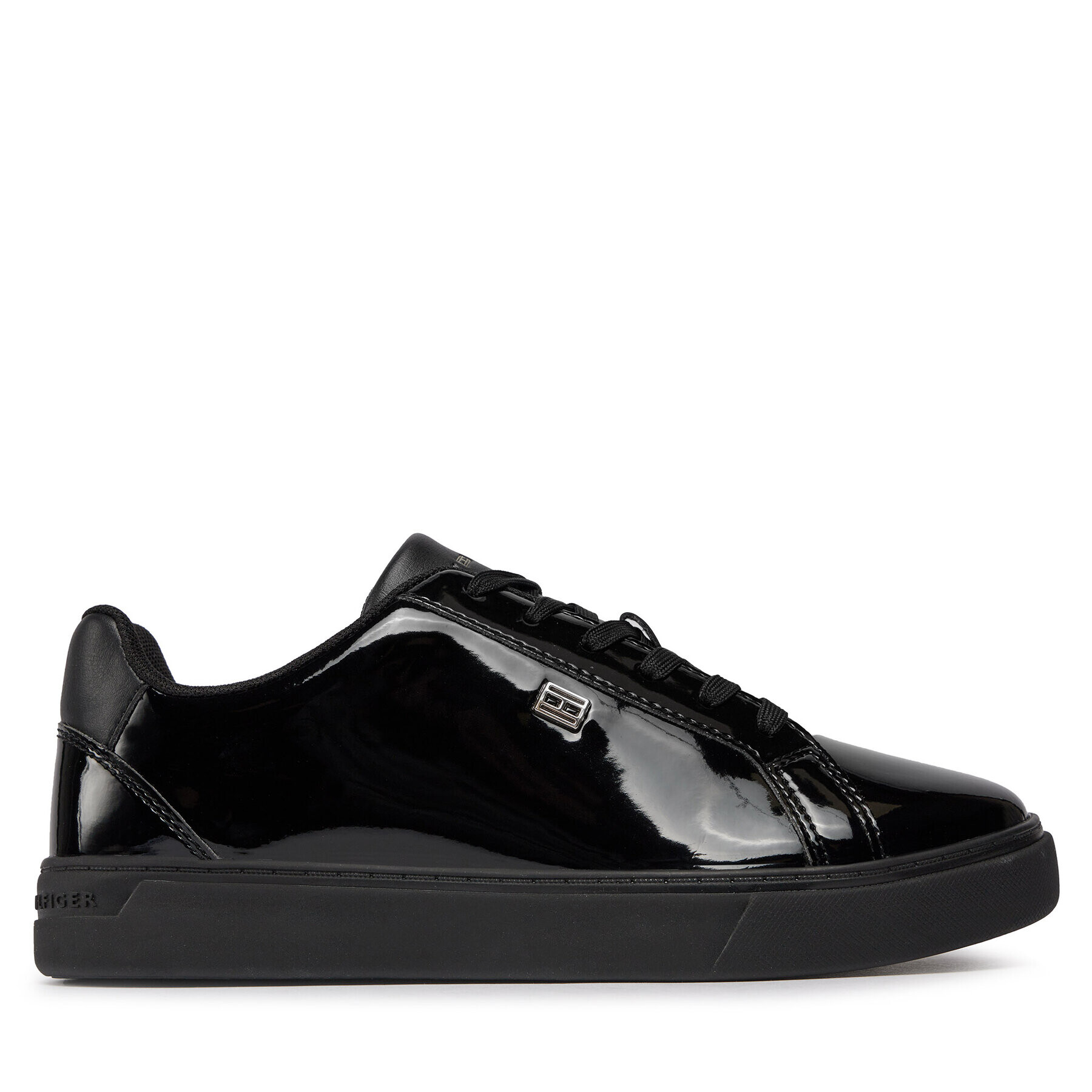 Tommy Hilfiger Sneakers Essential Court Sneaker Patent FW0FW07868 Negru - Pled.ro