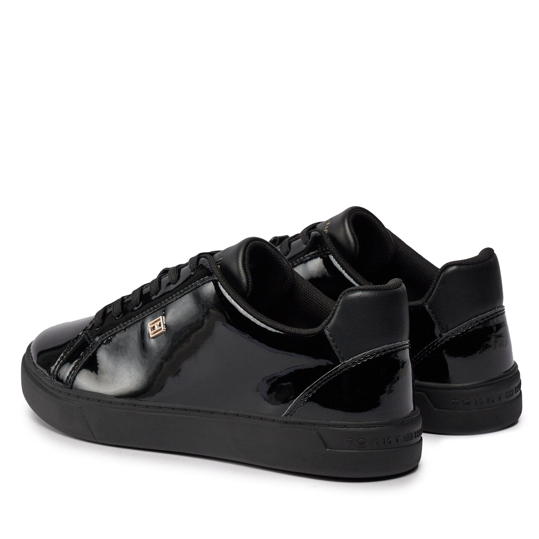 Tommy Hilfiger Sneakers Essential Court Sneaker Patent FW0FW07868 Negru - Pled.ro