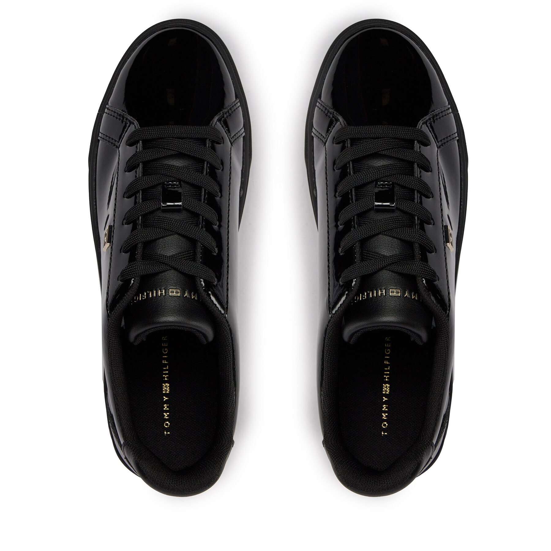 Tommy Hilfiger Sneakers Essential Court Sneaker Patent FW0FW07868 Negru - Pled.ro