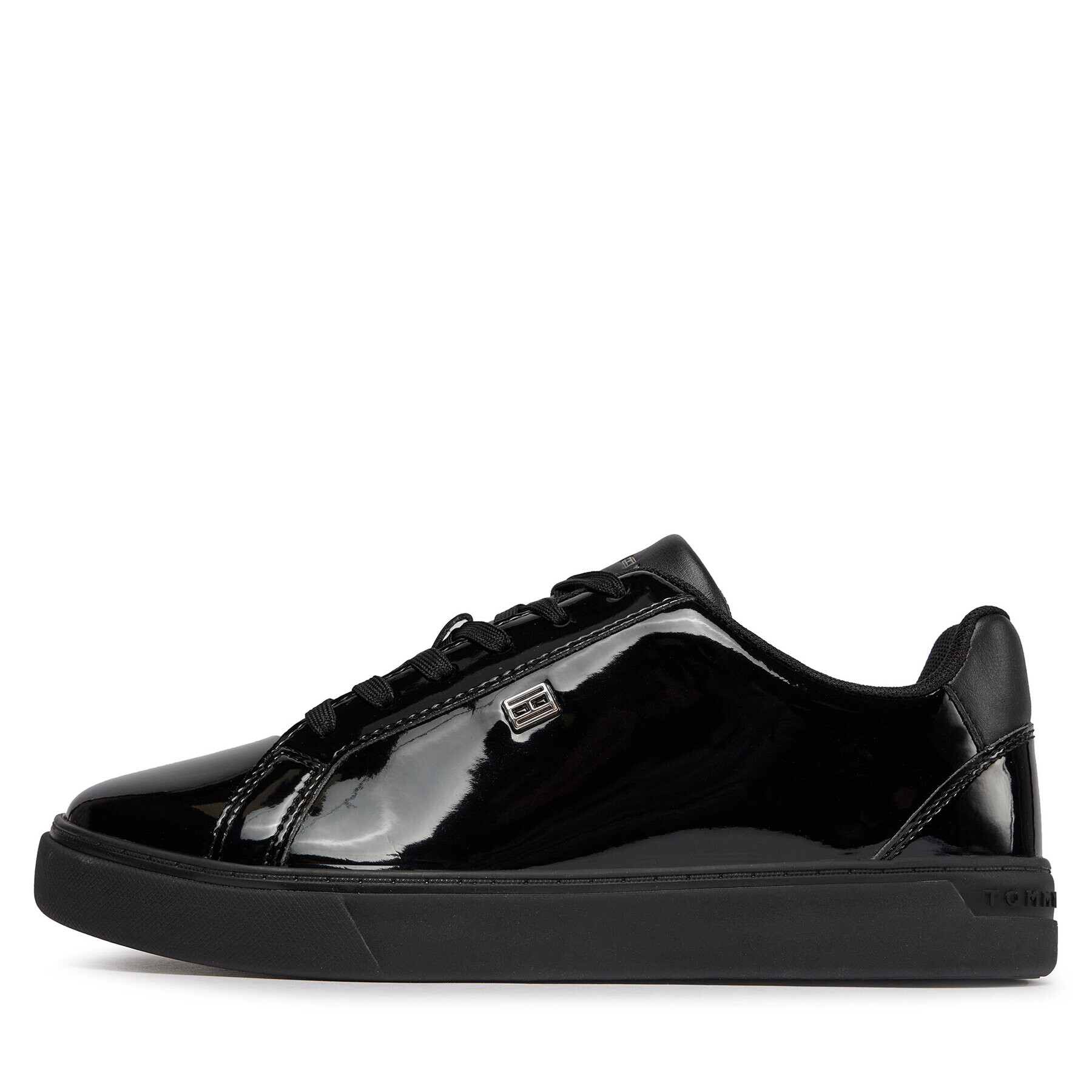 Tommy Hilfiger Sneakers Essential Court Sneaker Patent FW0FW07868 Negru - Pled.ro