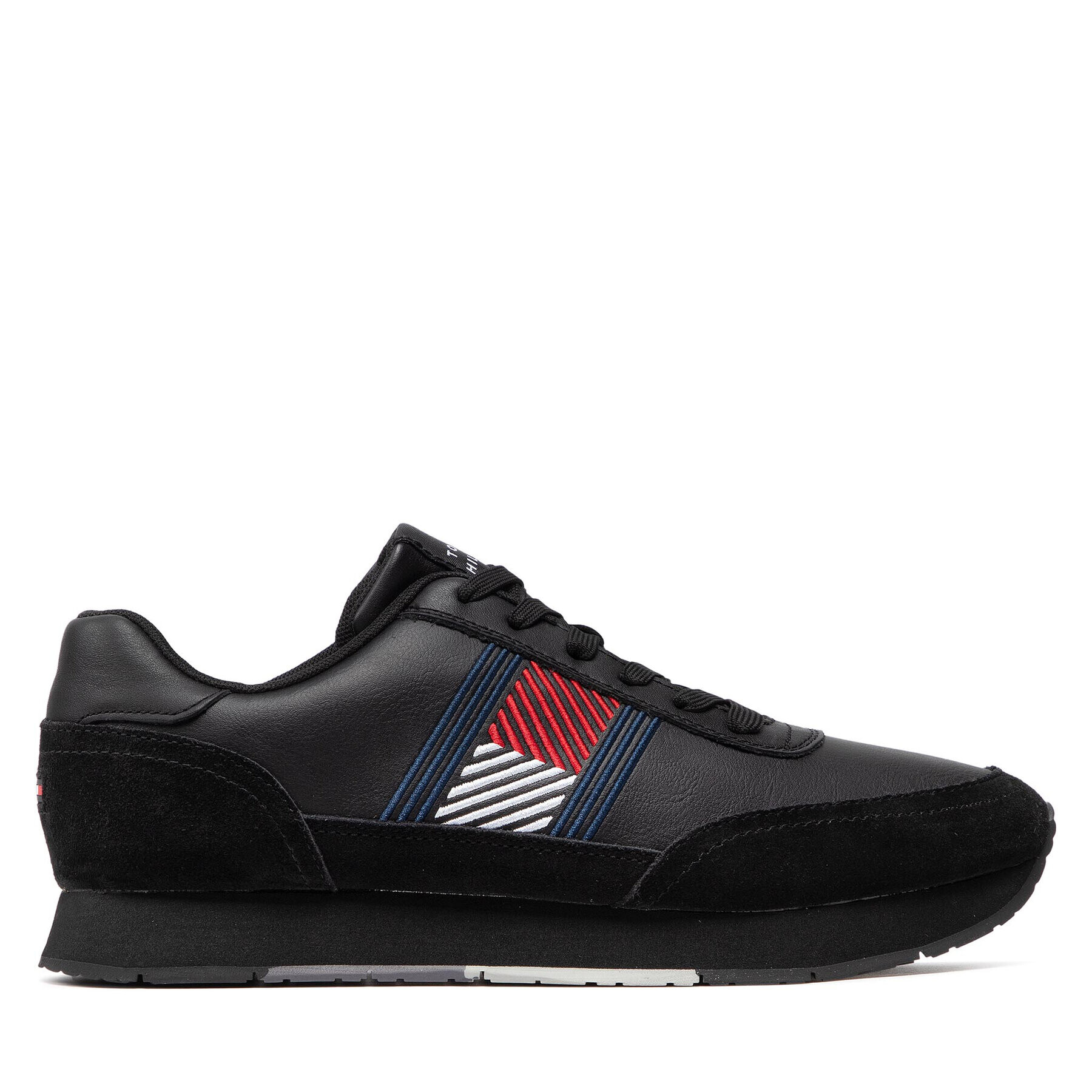 Tommy Hilfiger Sneakers Essential Runner Flag Leather FM0FM03928 Negru - Pled.ro