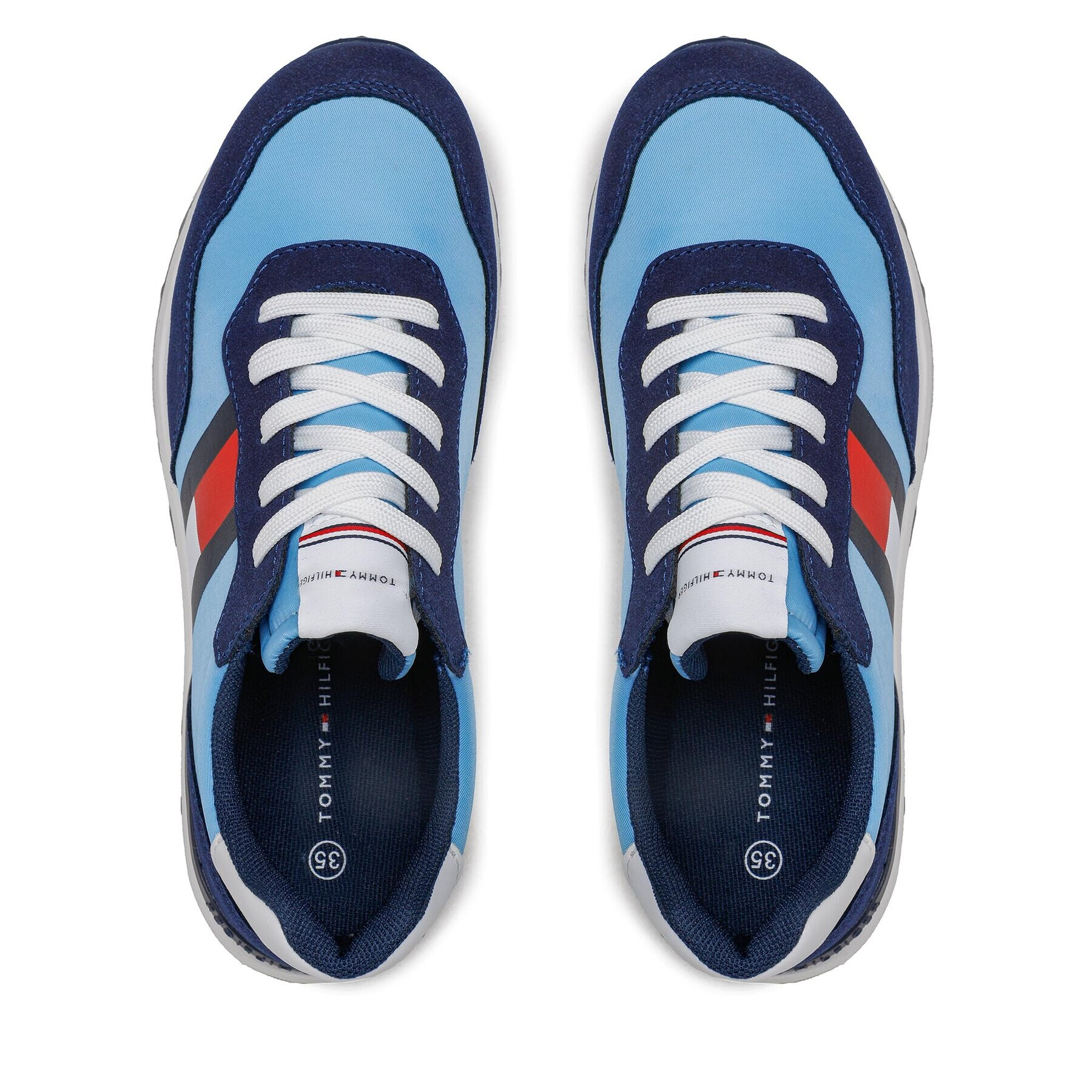 Tommy Hilfiger Sneakers Flag Low Cut Lace-Up Sneaker T3X9-32886-1587 S Albastru - Pled.ro