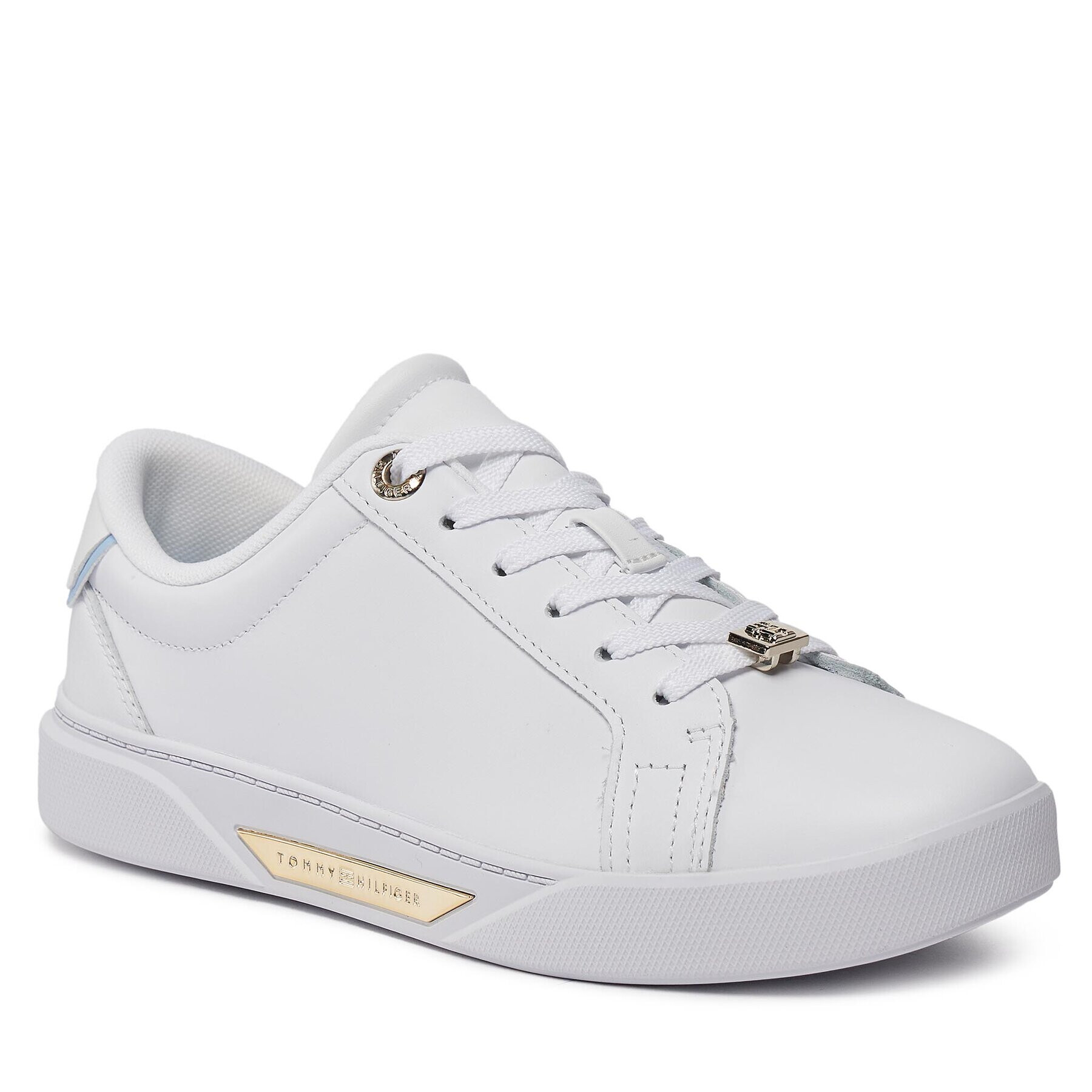 Tommy Hilfiger Sneakers Golden Hw Court Sneaker FW0FW07702 Alb - Pled.ro