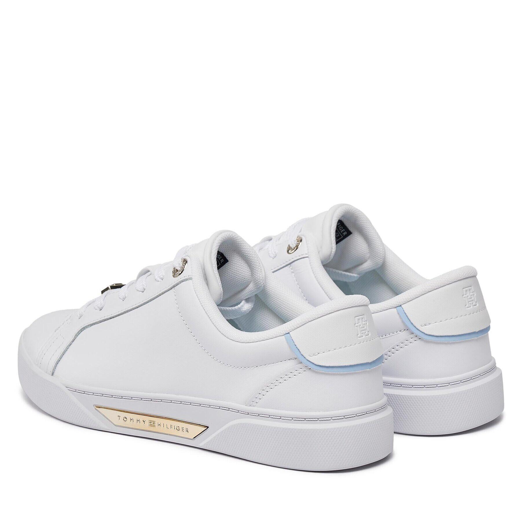 Tommy Hilfiger Sneakers Golden Hw Court Sneaker FW0FW07702 Alb - Pled.ro