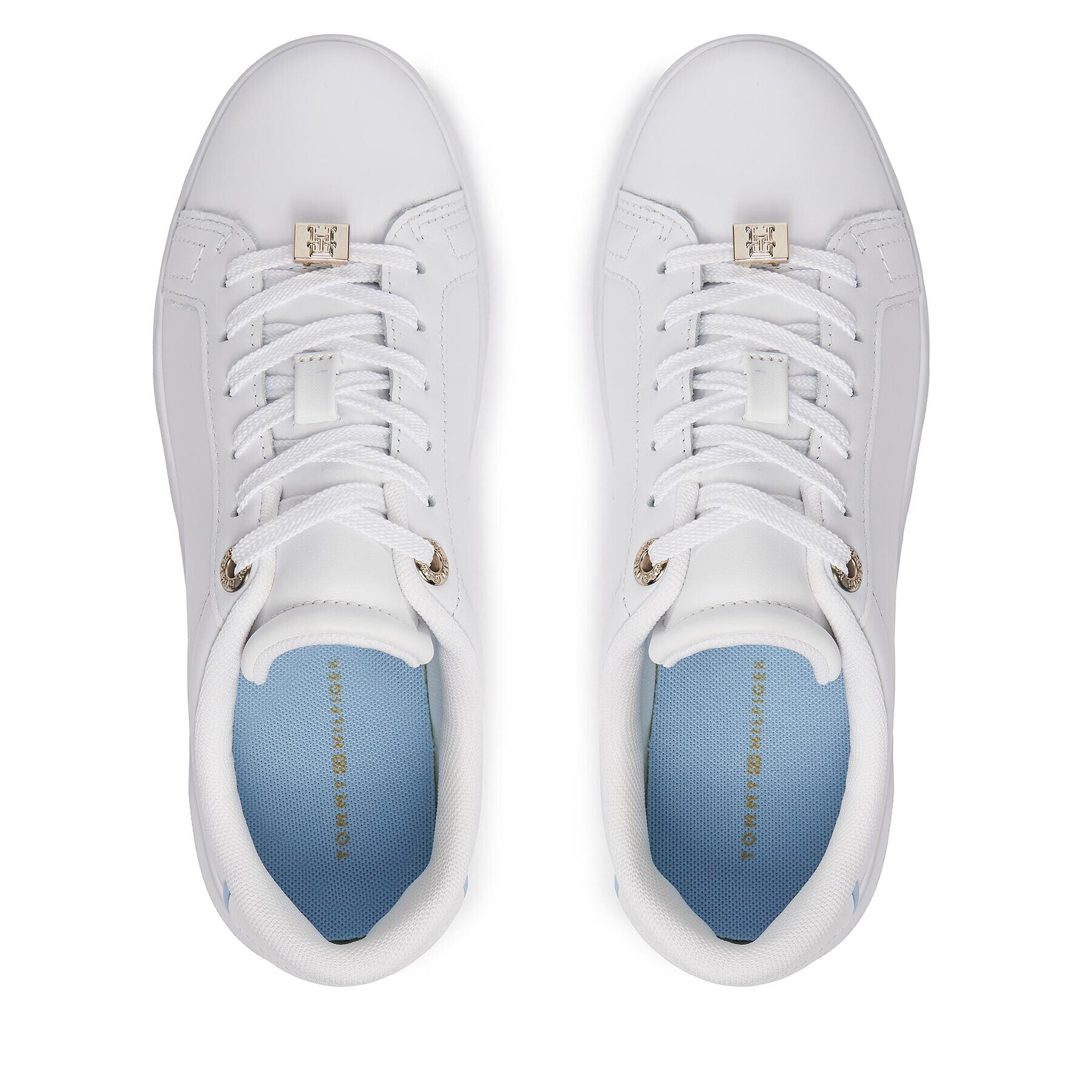 Tommy Hilfiger Sneakers Golden Hw Court Sneaker FW0FW07702 Alb - Pled.ro